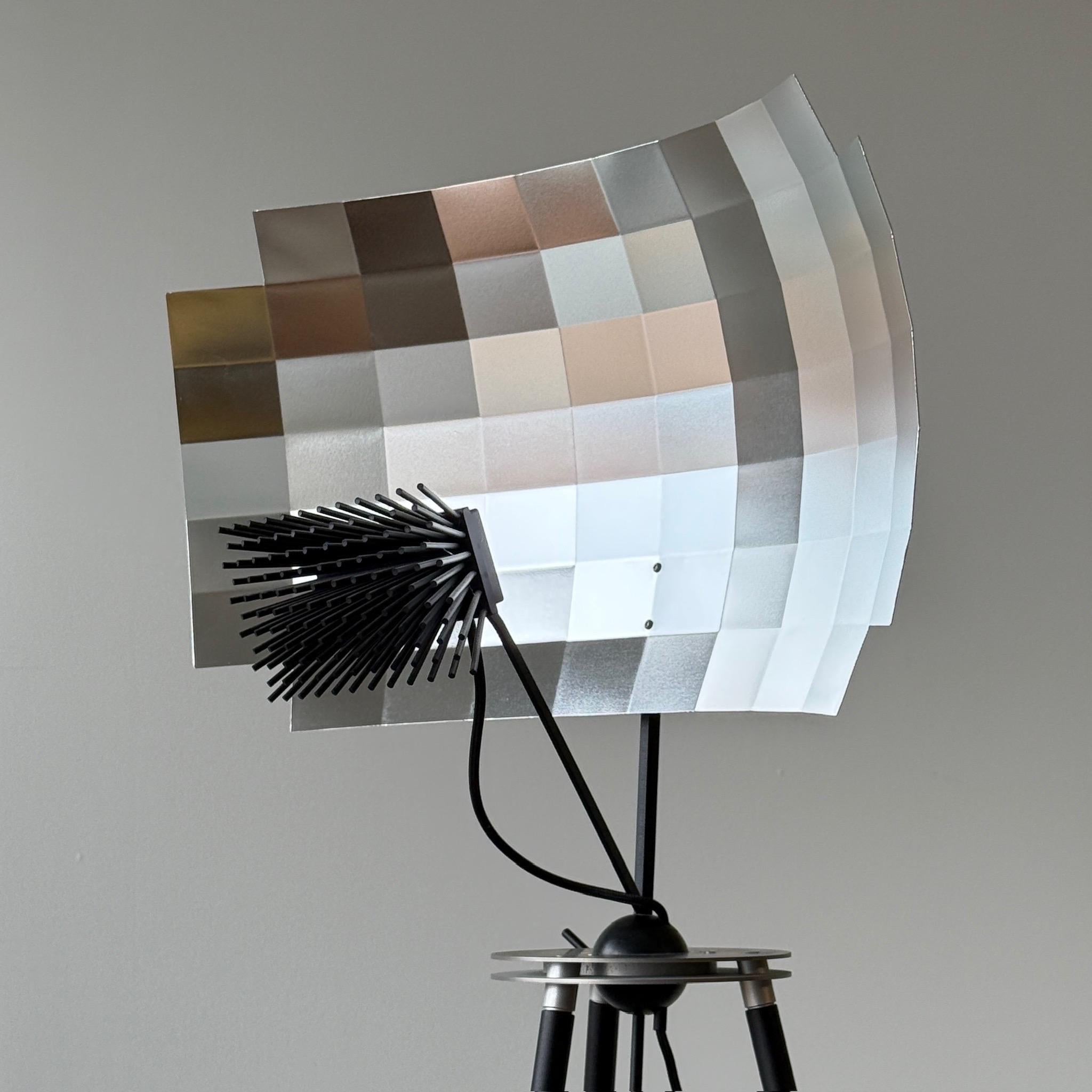c. 2000s. Germany. Metal shade with collapsible tripod base. LED bulb. USA wiring. 

