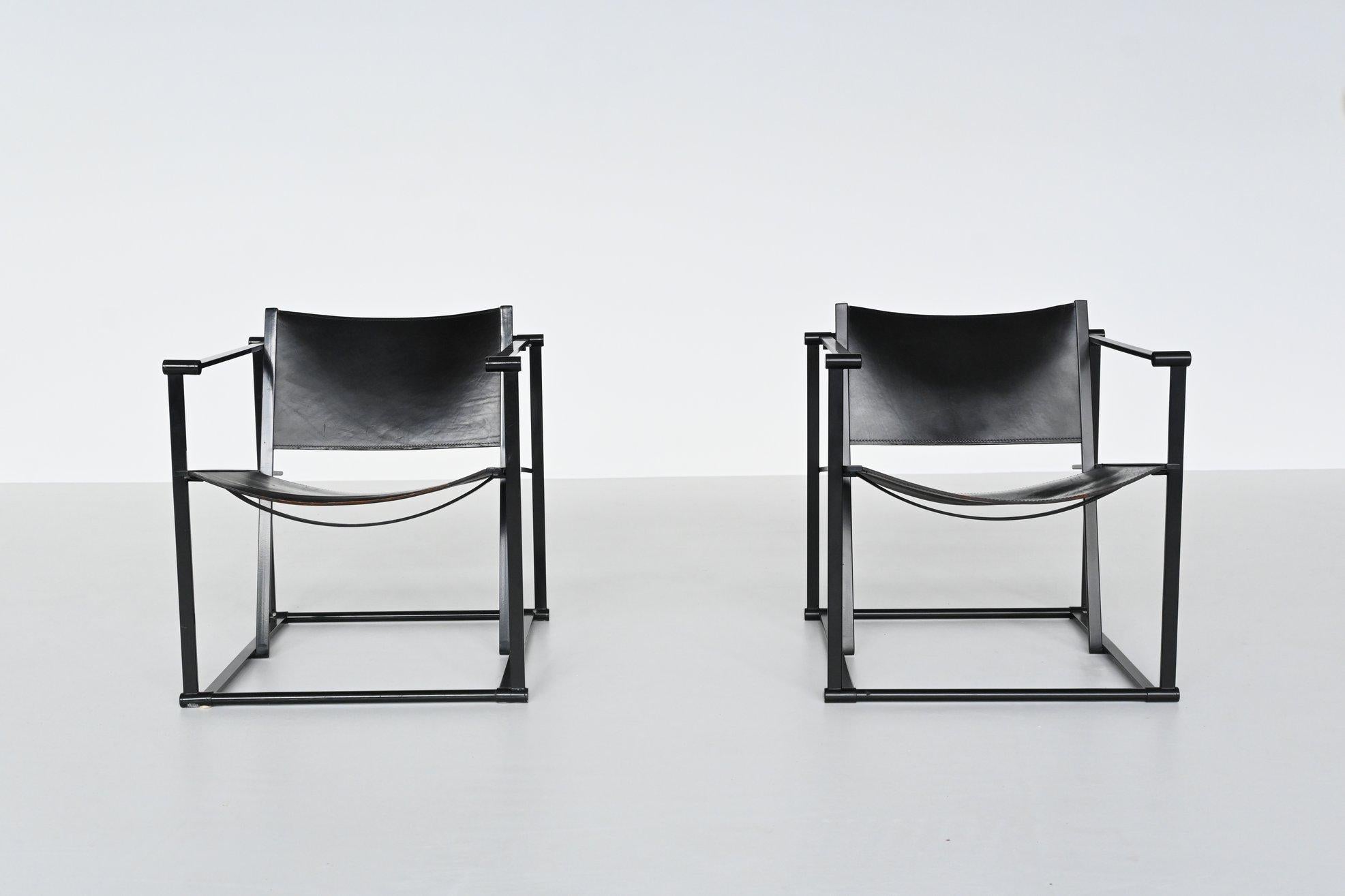 Metal Radboud Van Beekum FM61 Cubic Lounge Chairs Pastoe the Netherlands, 1980