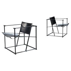 Radboud van Beekum FM61 pair of cubic lounge chairs Pastoe Netherlands 1980