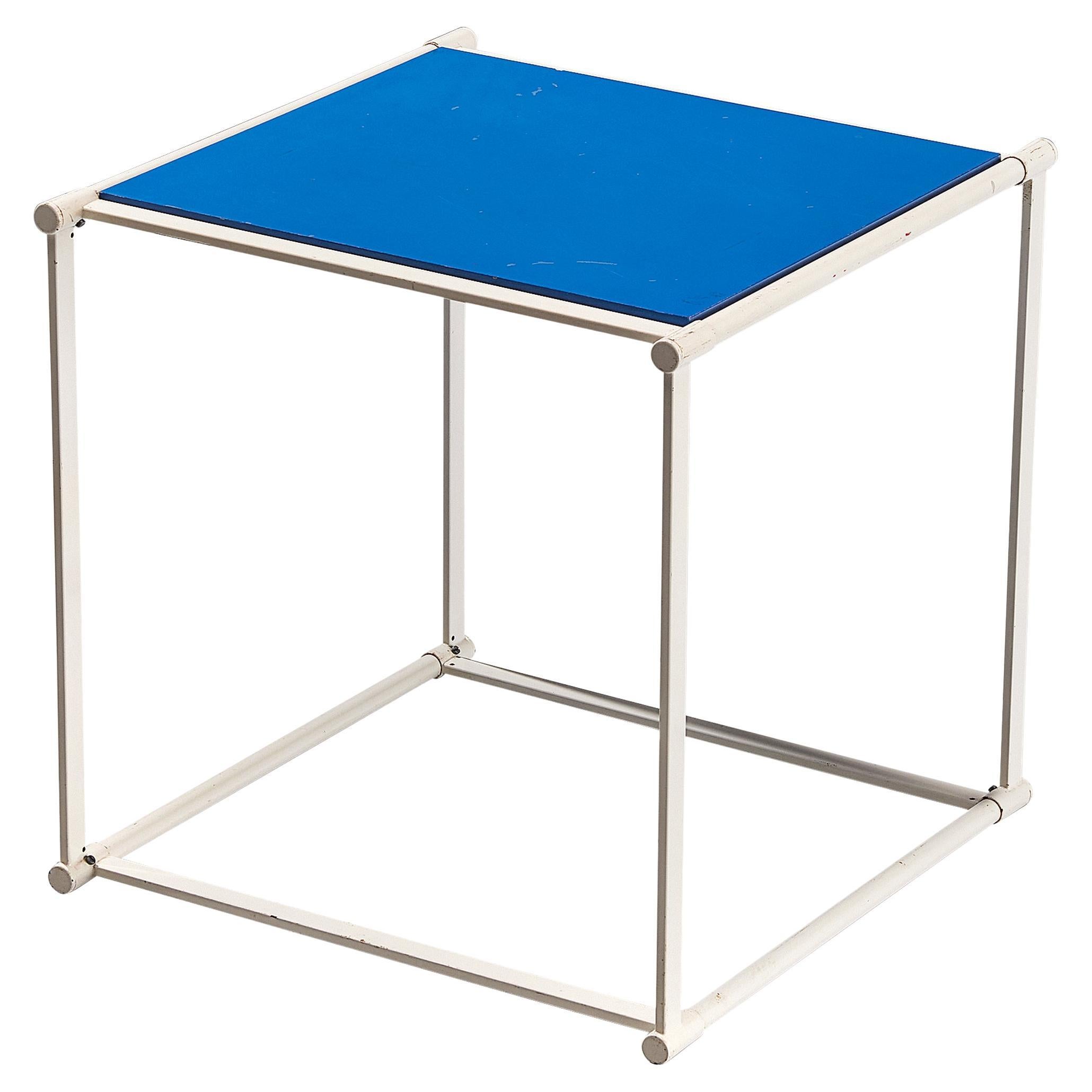 Radboud van Beekum for Pastoe Side Table in Blue and White For Sale