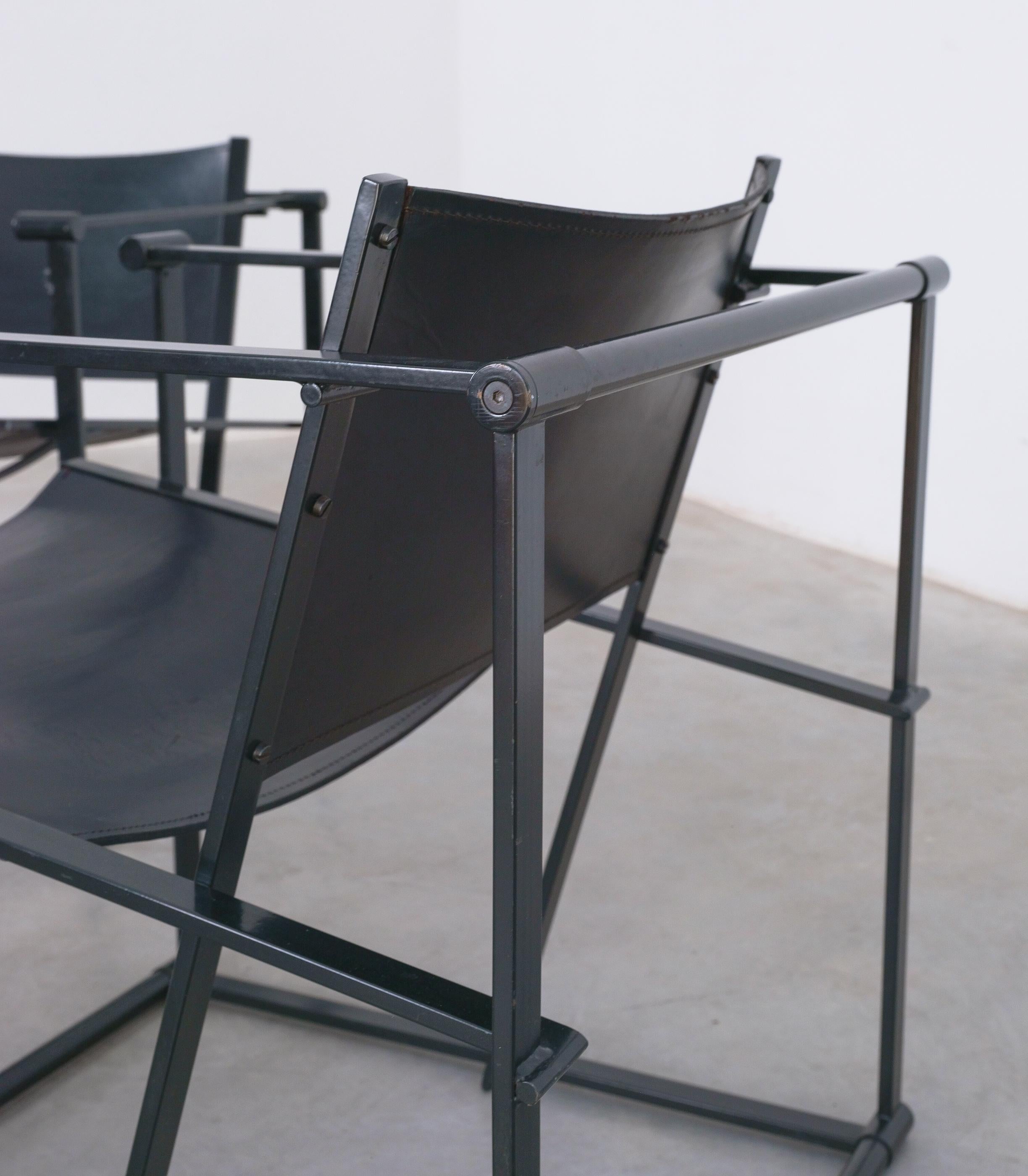 Radboud Van Beekum Lounge Chair Black Leather by for Pastoe Post Modern, 1980 For Sale 3
