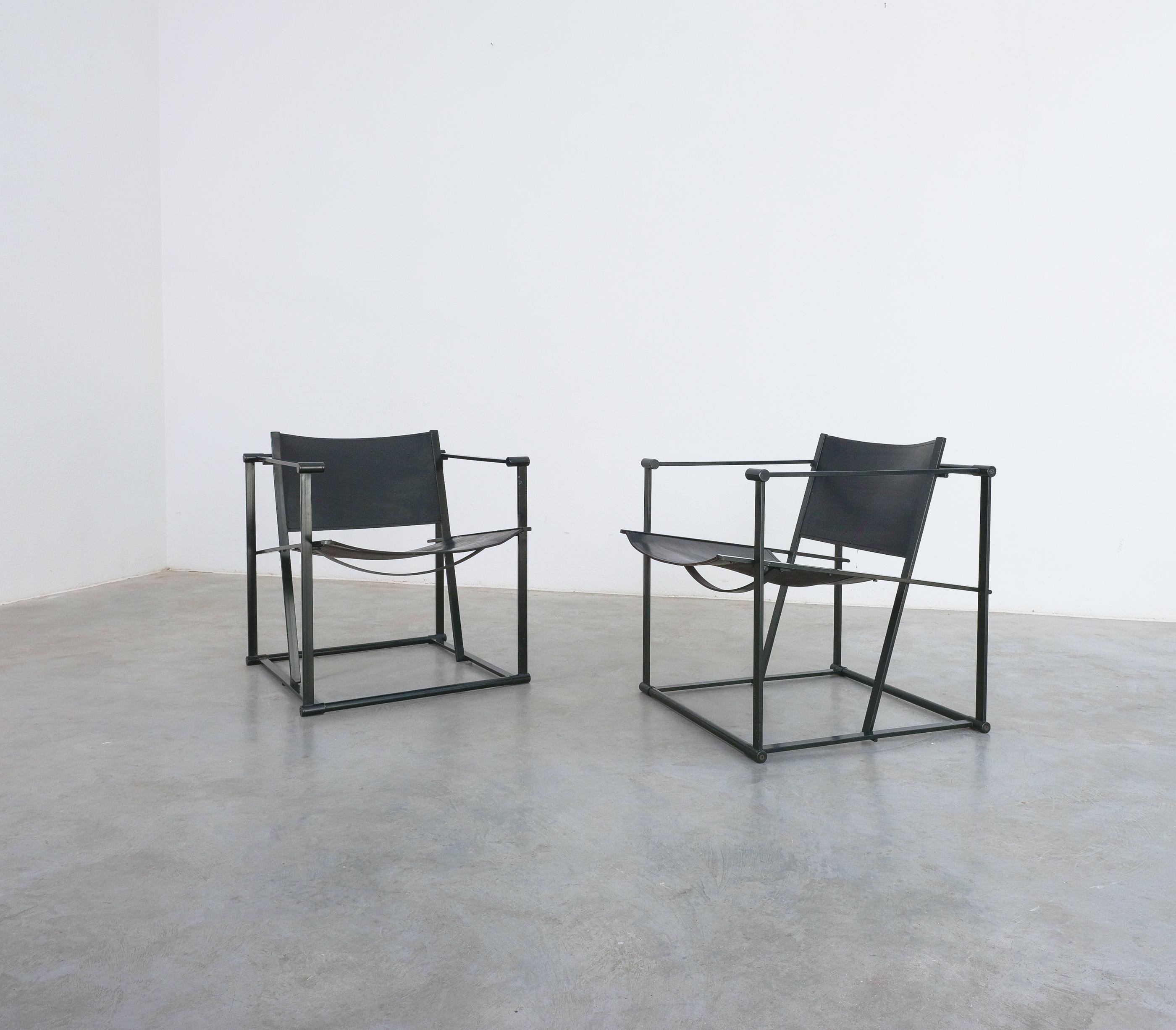 Radboud Van Beekum Lounge Chair Black Leather by for Pastoe Post Modern, 1980 For Sale 6