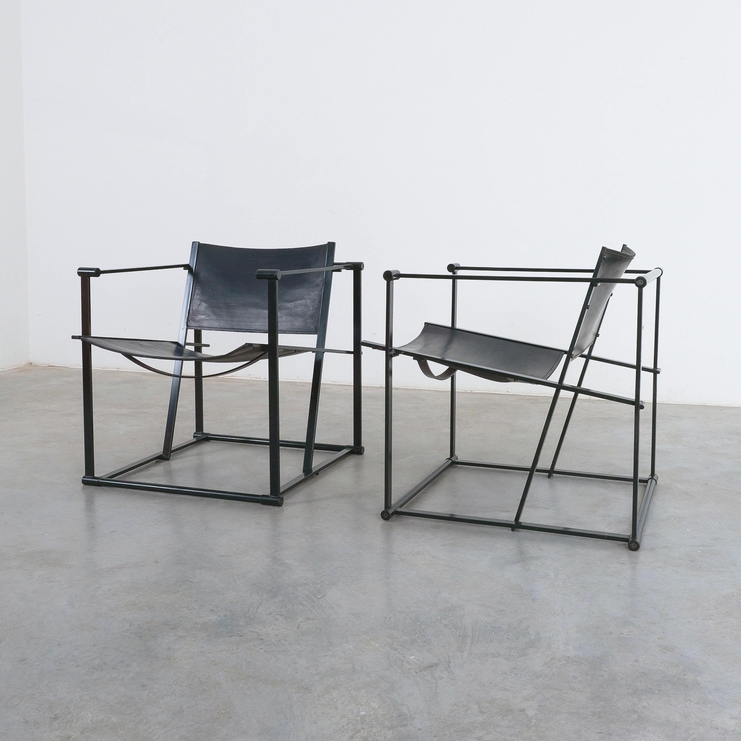 Postmoderne Radboud Van Beekum Lounge Chair Black Leather by for Pastoe Post Modernity, 1980 en vente