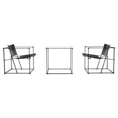 Radboud van Beekum model FM61 cubic lounge chairs set Pastoe Netherlands 1980