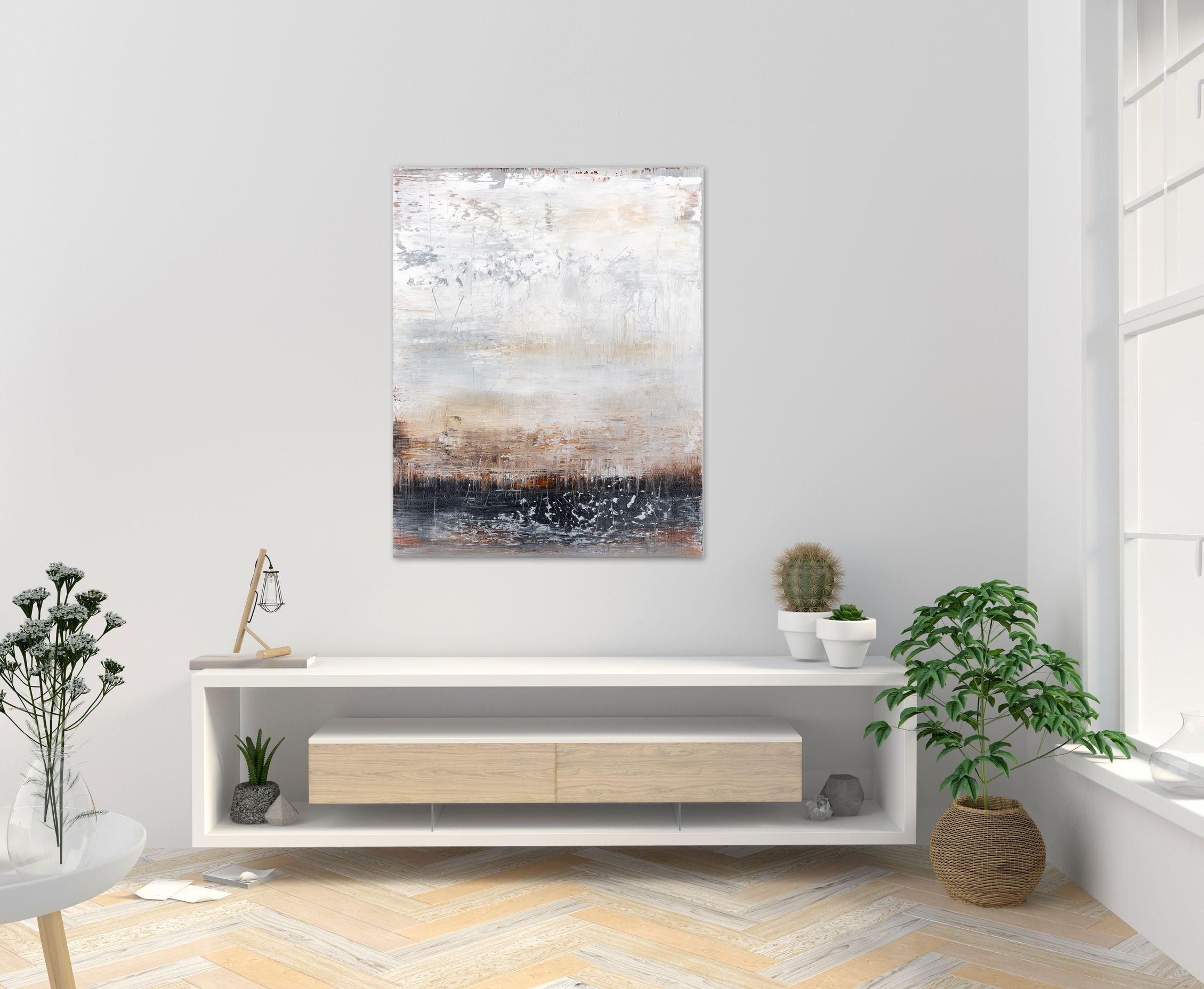 Pittura astratta BA127, Pittura, Acrilico su tela - Abstract Painting Grigio di Radek Smach