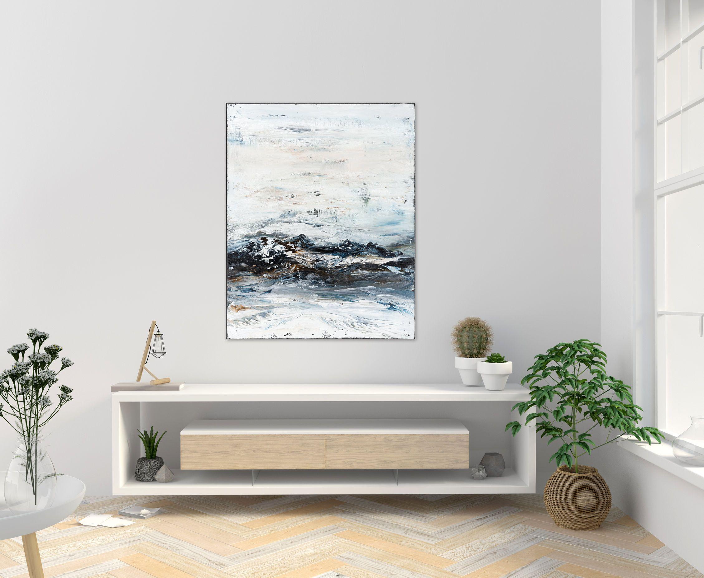 Quadro astratto MP631, Pittura, Acrilico su tela - Abstract Painting Grigio di Radek Smach