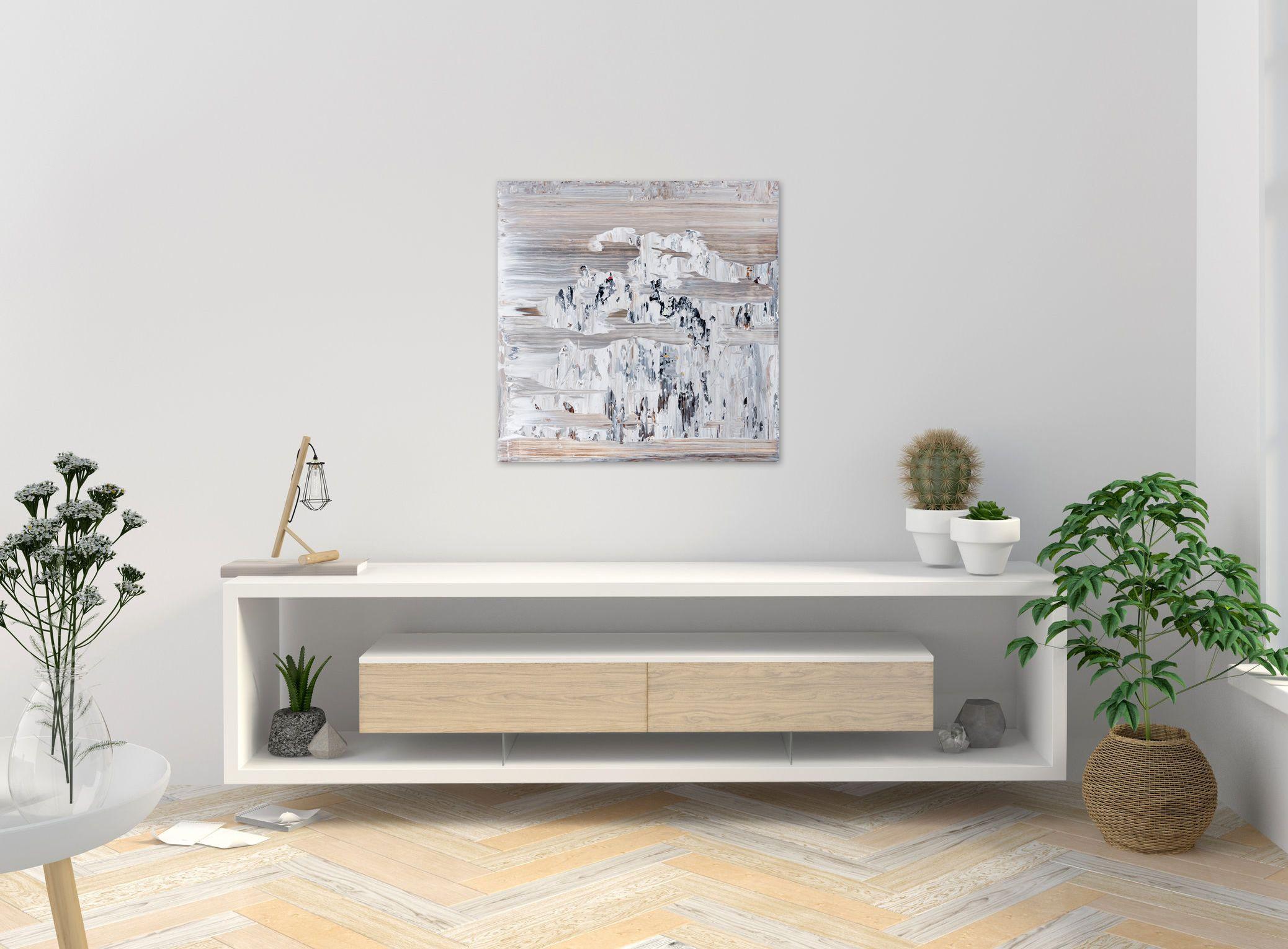 Pittura astratta PH877, Pittura, Acrilico su tela - Abstract Painting Grigio di Radek Smach
