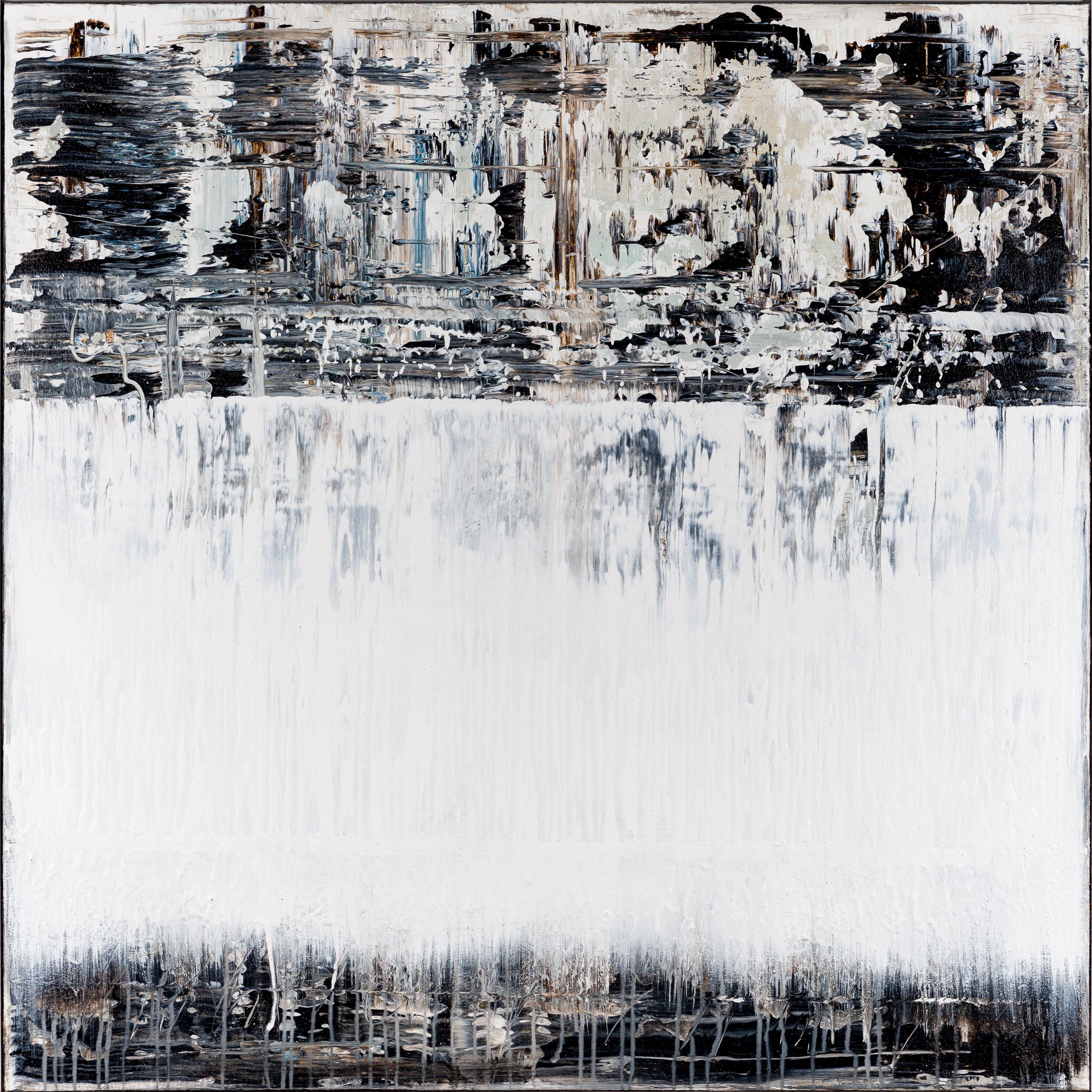 Radek Smach Abstract Painting - Black&White Abstract painting BX397, Painting, Acrylic on Canvas