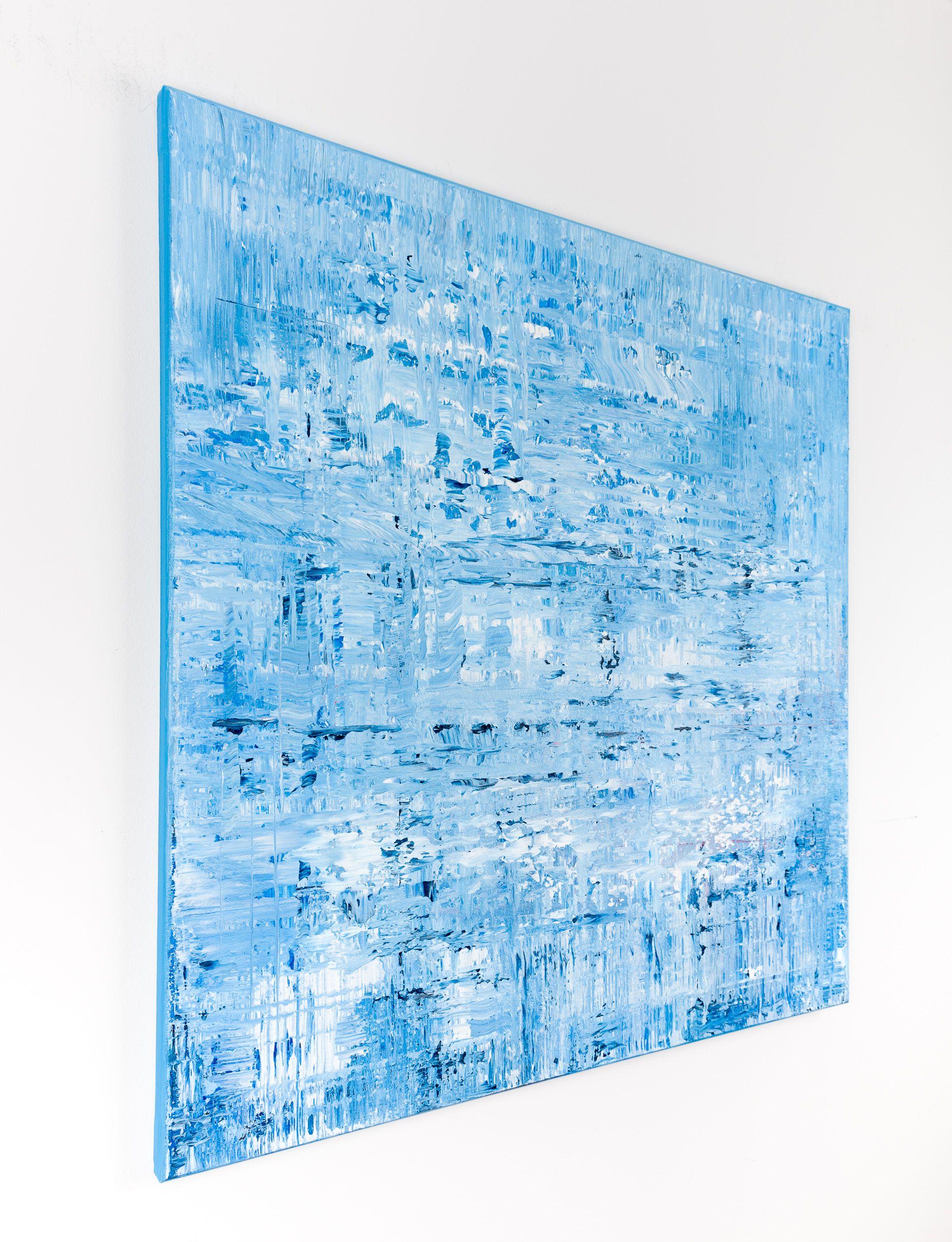 Blue abstract painting BH466, Painting, Acrylic on Canvas 1