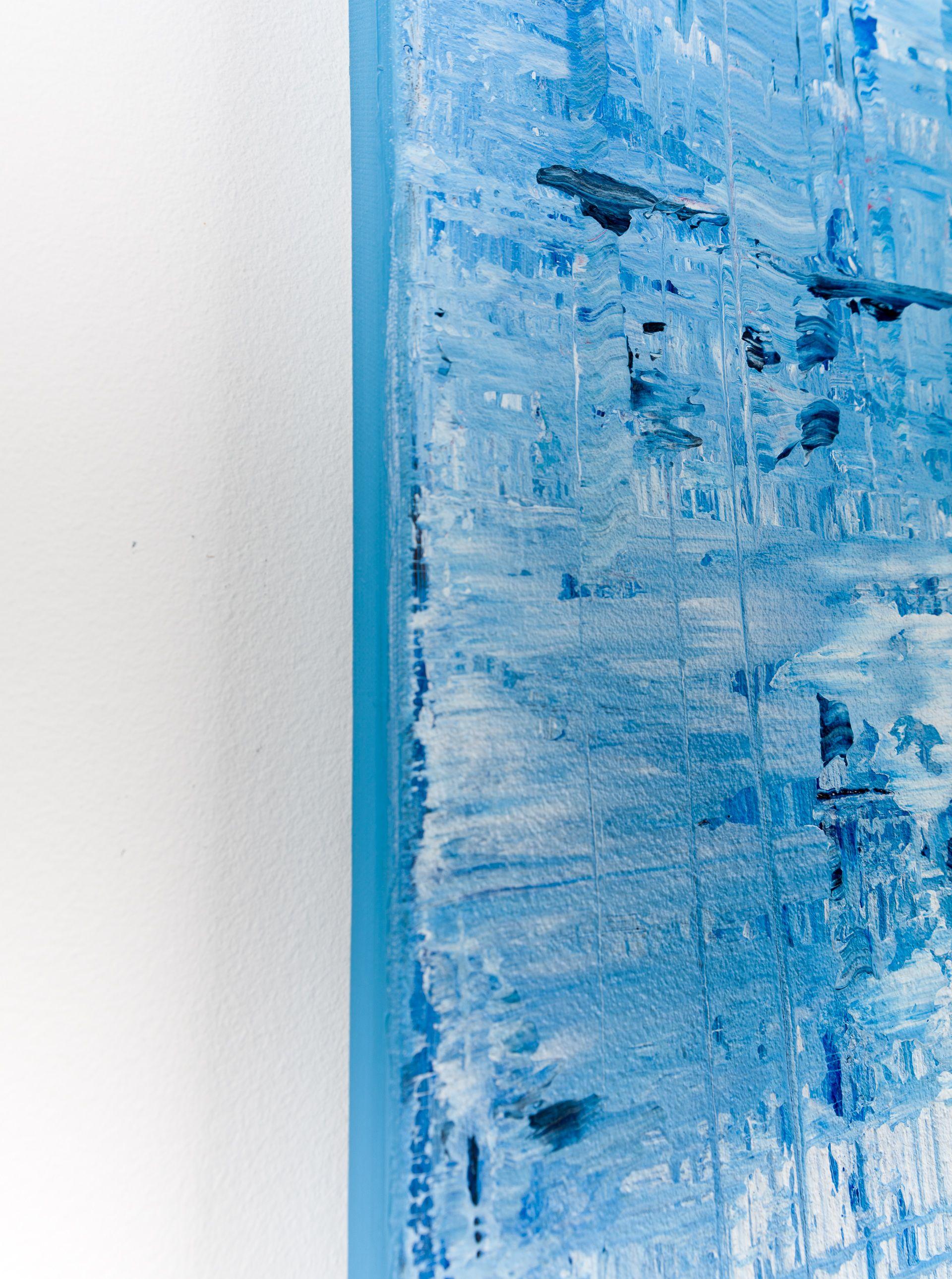 Blue abstract painting BH466, Painting, Acrylic on Canvas 2