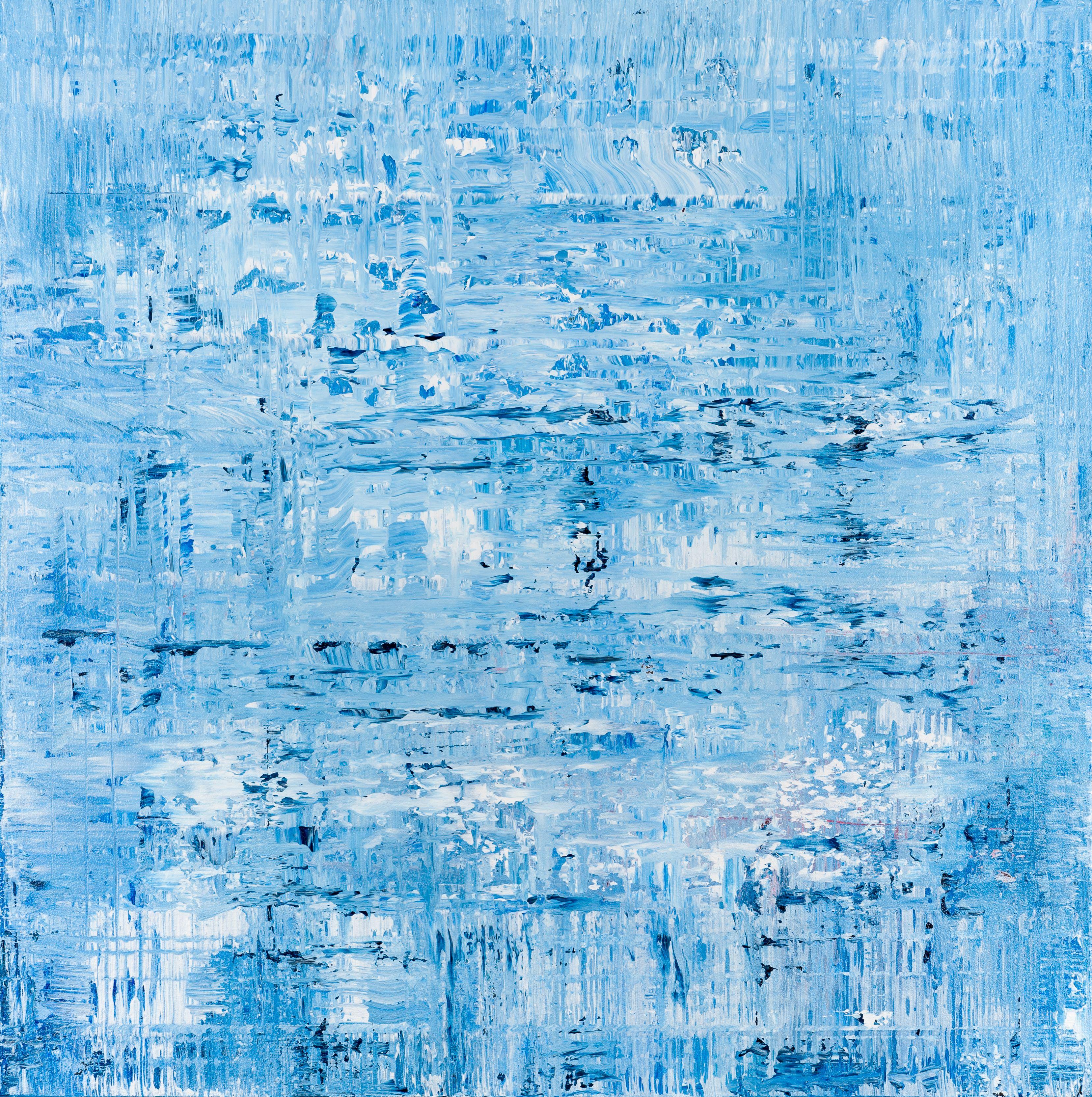 Radek Smach Abstract Painting - Blue abstract painting BH466, Painting, Acrylic on Canvas