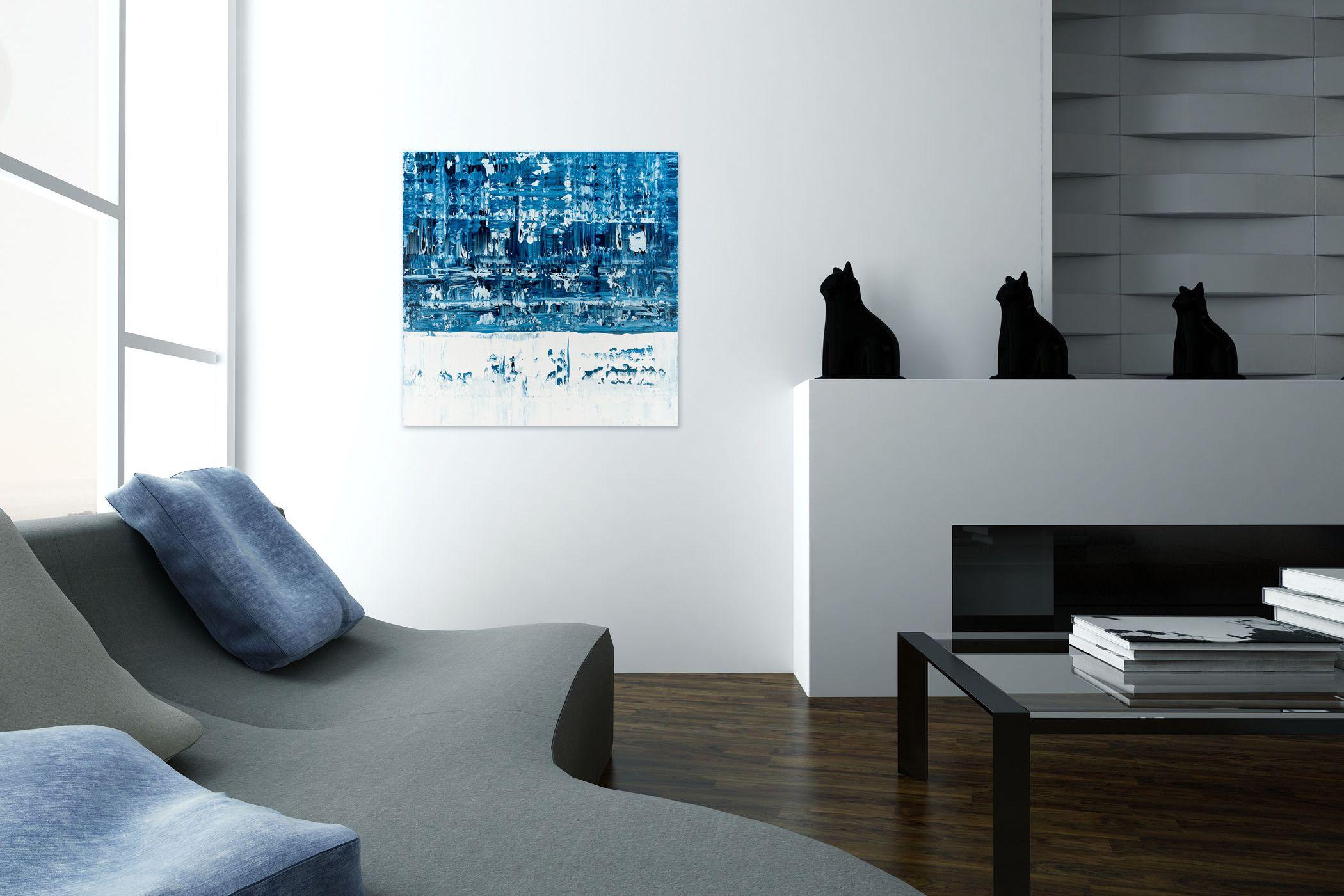 Quadro astratto blu LE773, Pittura, Acrilico su tela - Abstract Painting Blu di Radek Smach