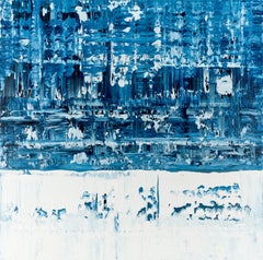 Blaues abstraktes Gemälde LE773, Gemälde, Acryl auf Leinwand