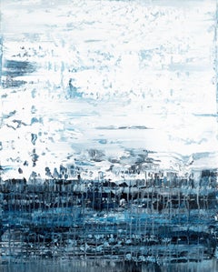 Blue abstract painting RT706, Painting, Acrylic on Canvas