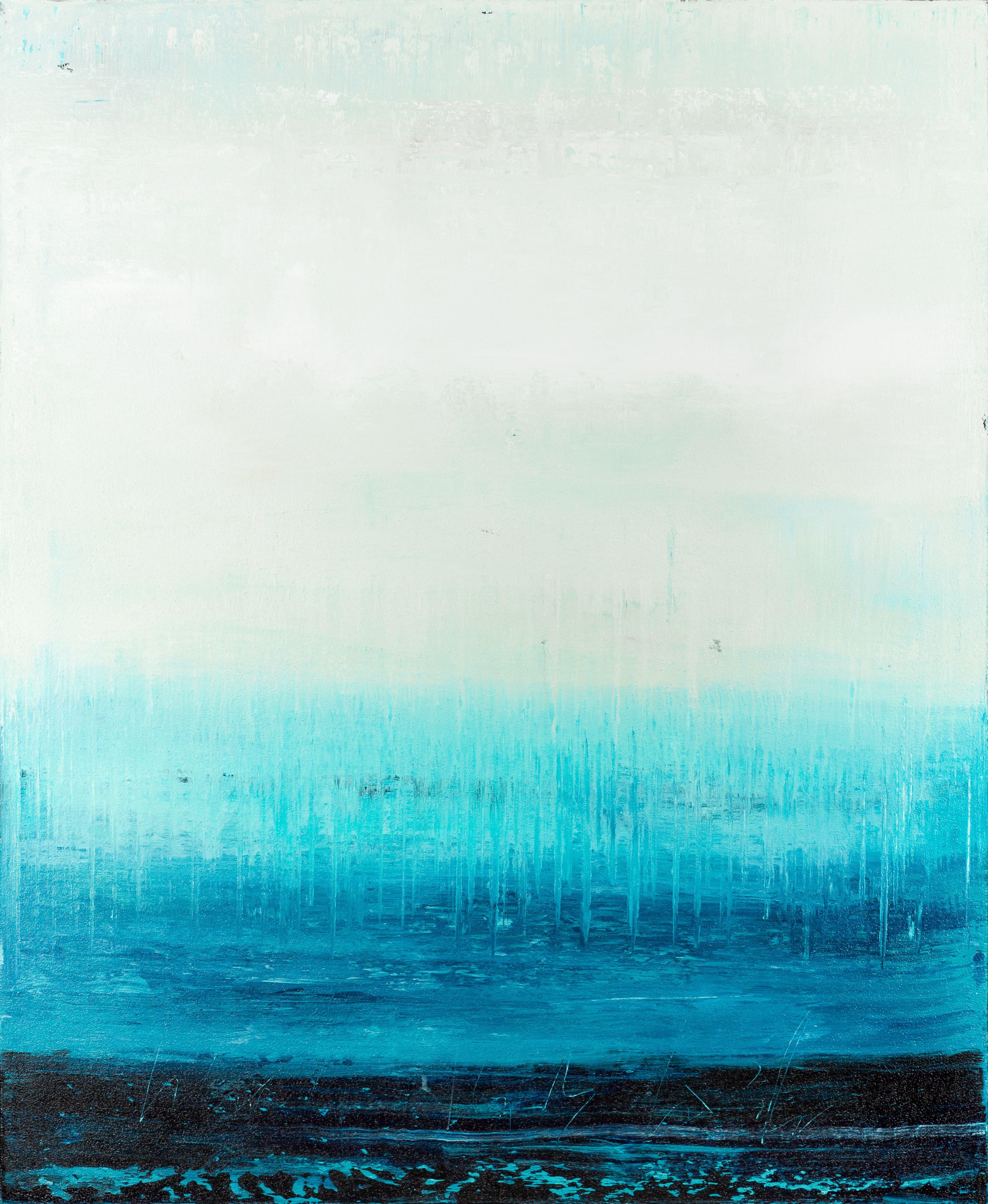 Abstract Painting di Radek Smach - Quadro astratto blu UI842, Pittura, Acrilico su tela