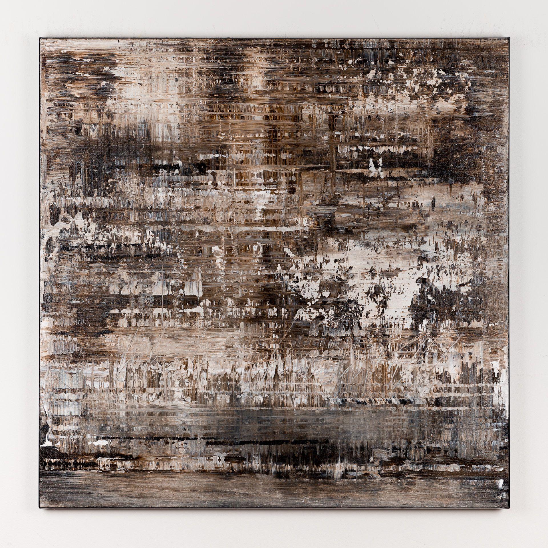 Brown abstract painting MC493, Painting, Acrylic on Canvas - Gray Abstract Painting by Radek Smach