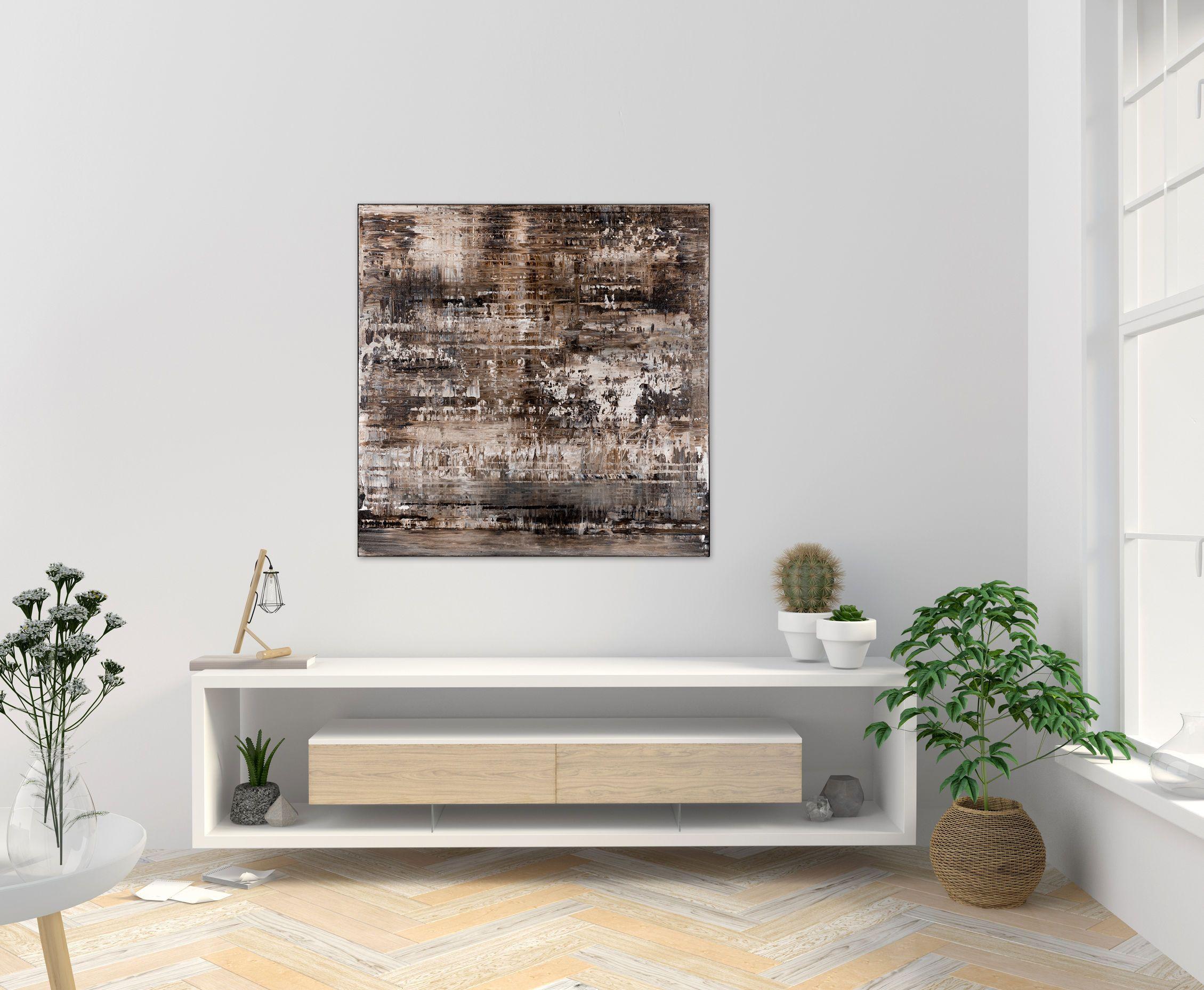 Brown abstract painting MC493, Painting, Acrylic on Canvas For Sale 2