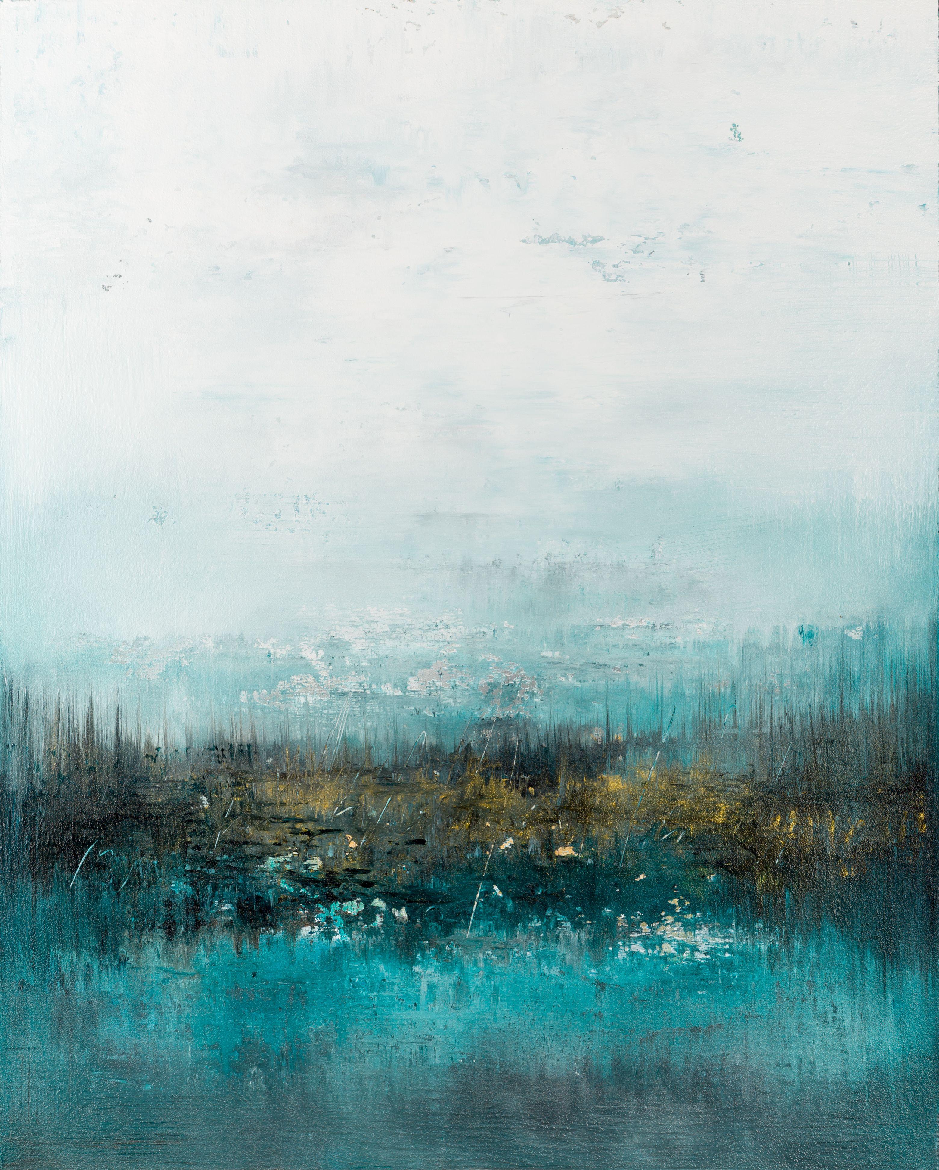 Abstract Painting di Radek Smach - Quadro astratto Emerald SA765, Pittura, Acrilico su tela