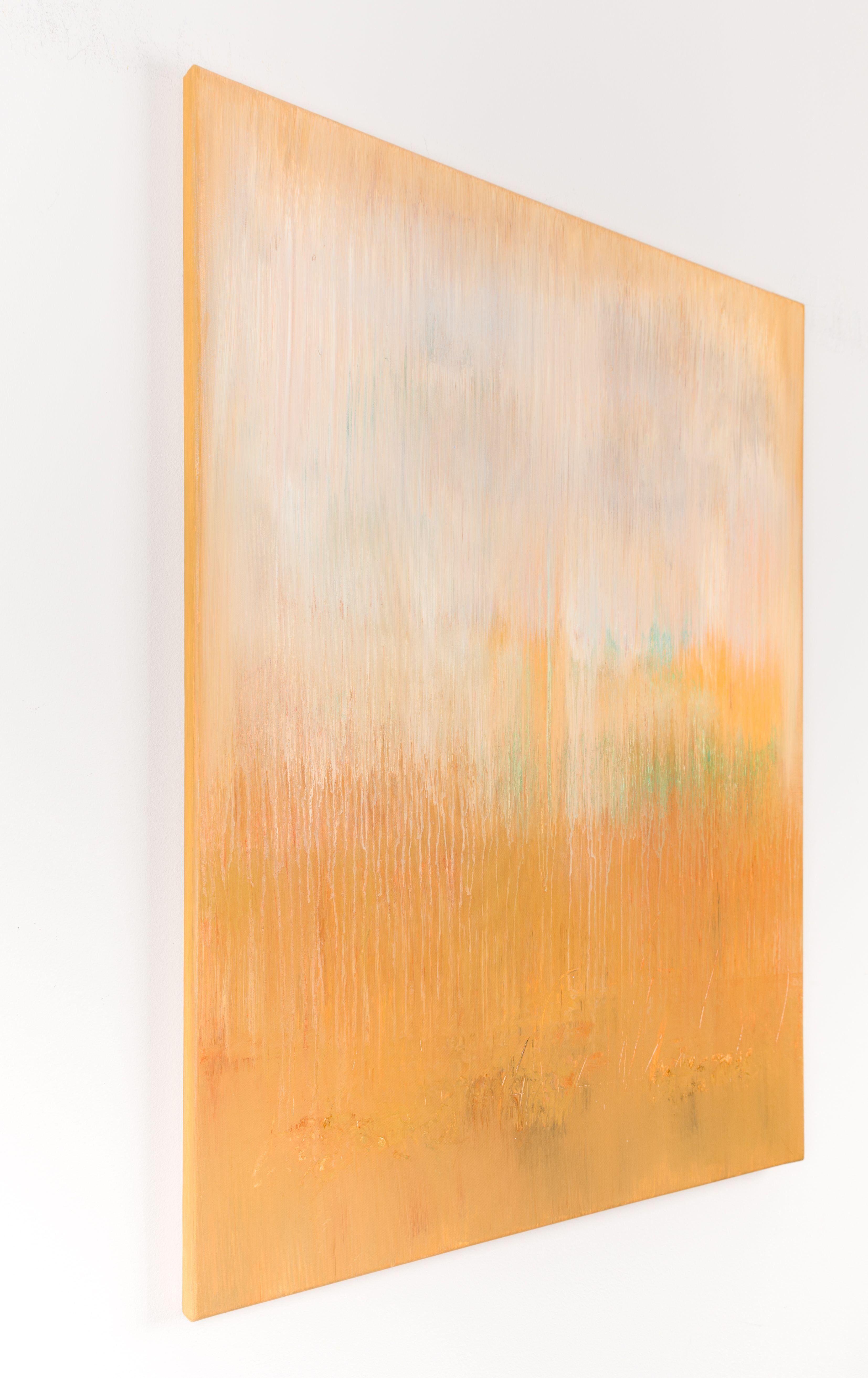 Mustard abstract painting HJ317, Painting, Acrylic on Canvas - Orange Abstract Painting by Radek Smach