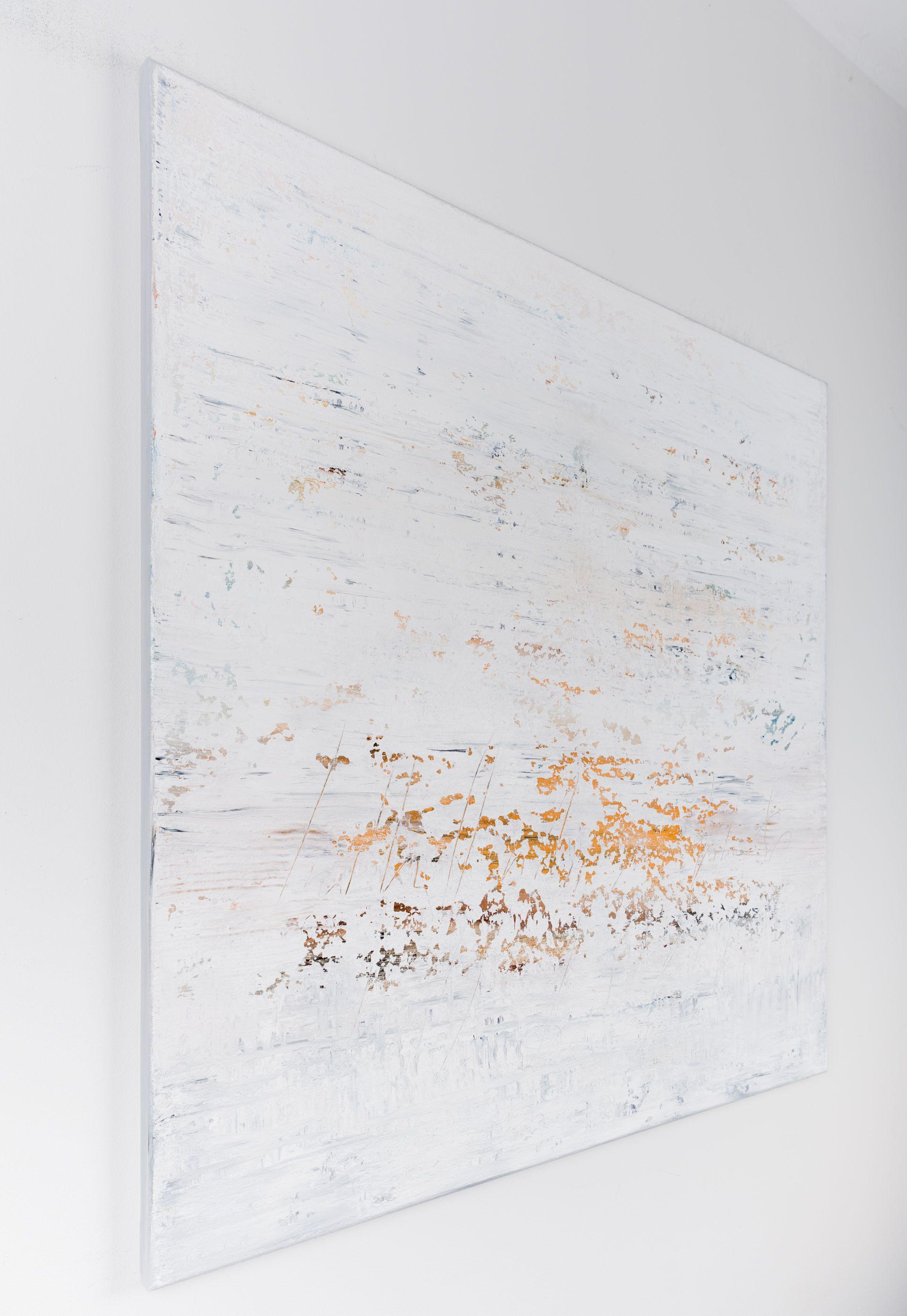 Peinture abstraite blanche GW145, Peinture, Acrylique sur Toile - Abstrait Painting par Radek Smach