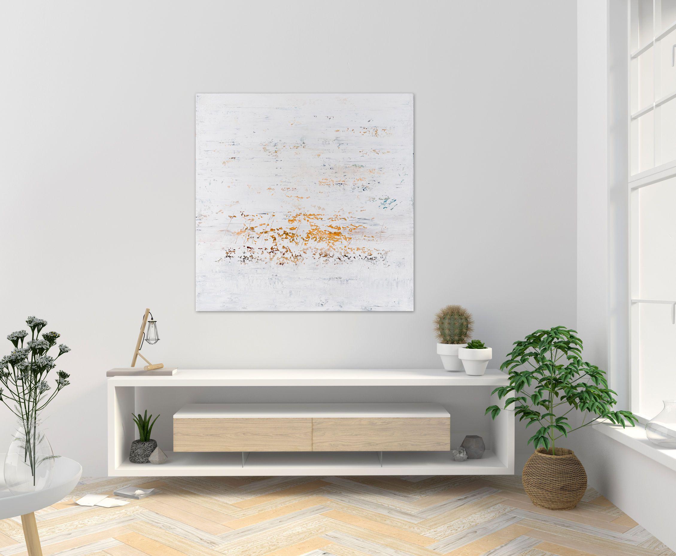 White abstract painting GW145, Painting, Acrylic on Canvas For Sale 2