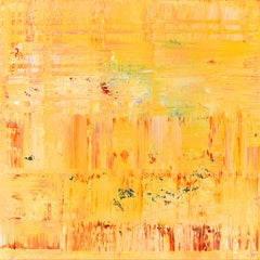Yellow abstract painting DU774, Painting, Acrylic on Canvas