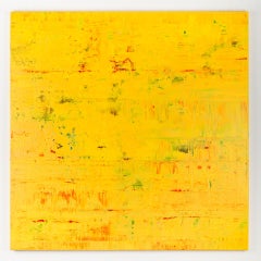 Peinture abstraite jaune GF749, Peinture, Acrylique sur Toile