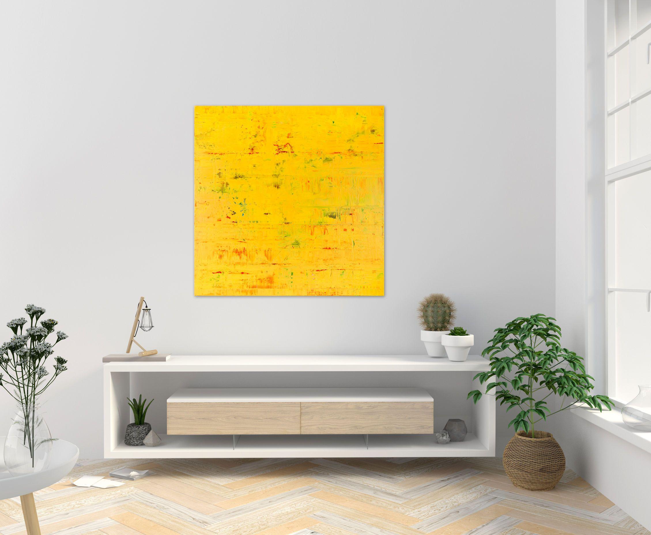 Yellow abstract painting GF749, Painting, Acrylic on Canvas For Sale 2