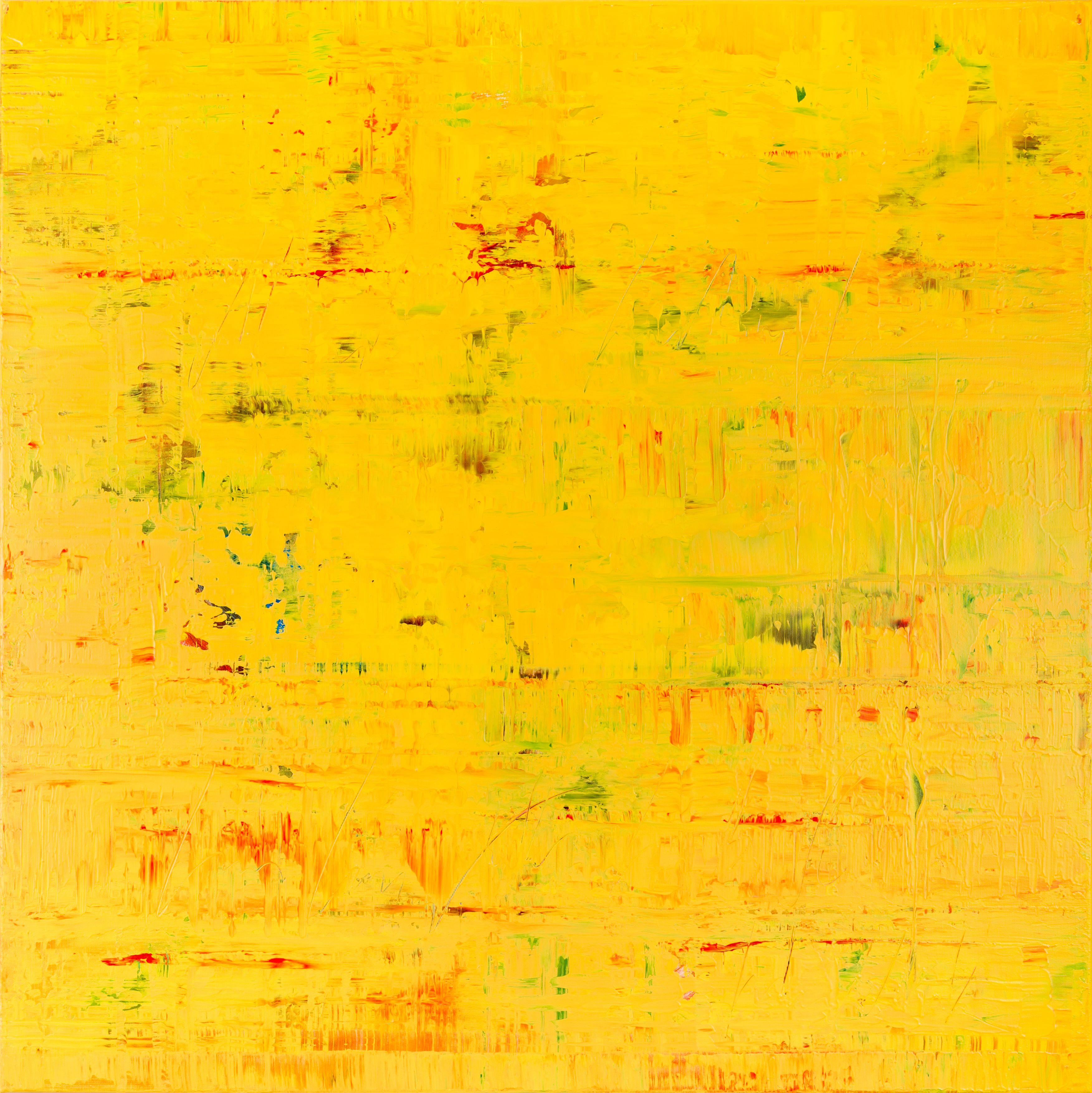 Radek Smach Abstract Painting - Yellow abstract painting GF749, Painting, Acrylic on Canvas