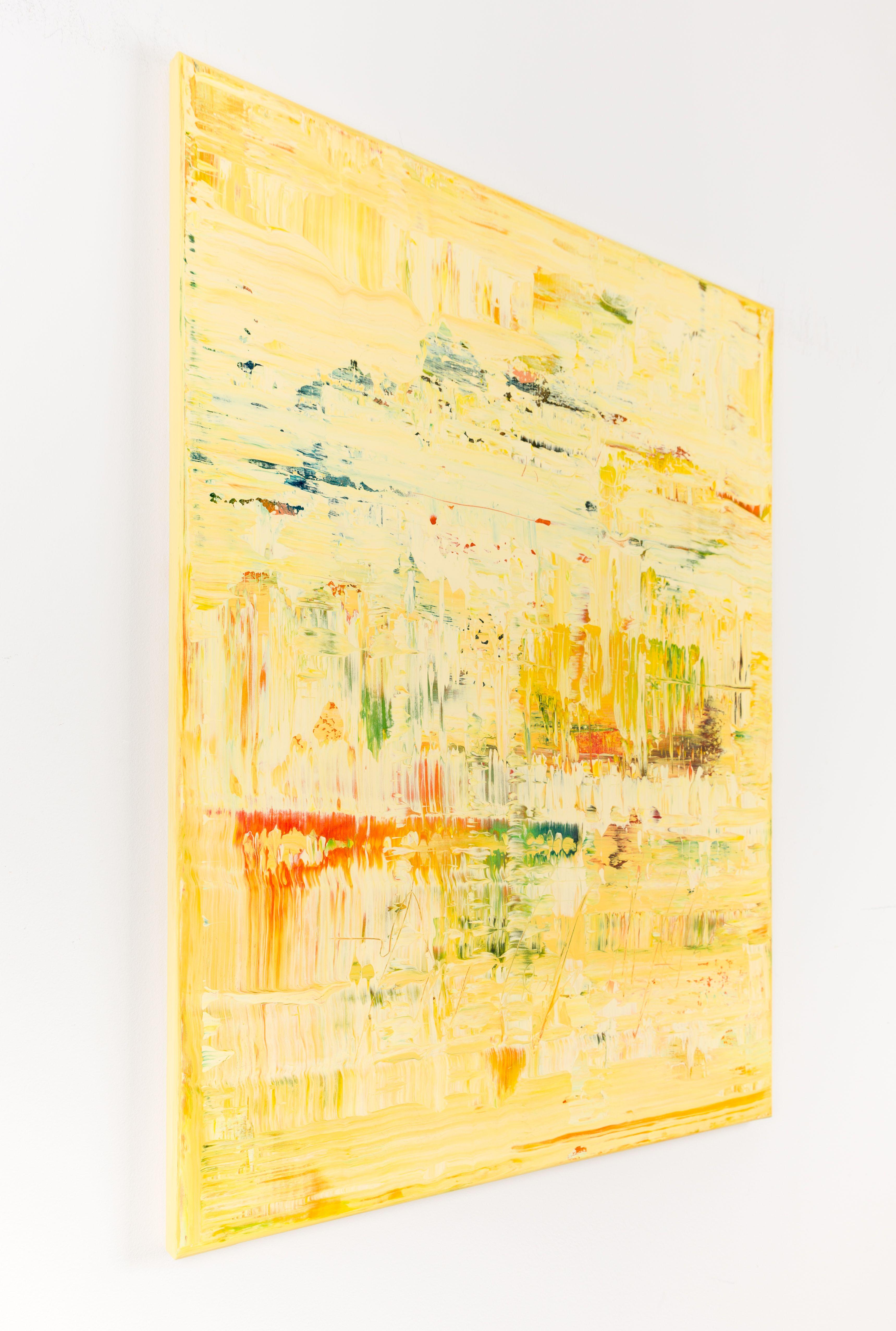 Yellow abstract painting YP473, Painting, Acrylic on Canvas 1