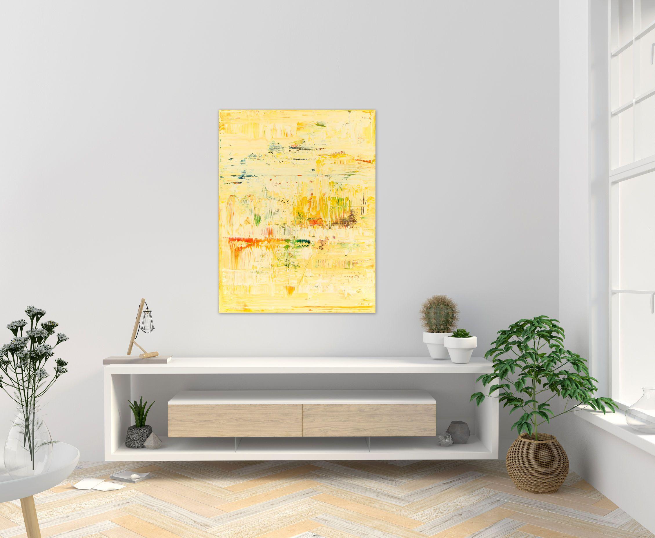 Yellow abstract painting YP473, Painting, Acrylic on Canvas 2
