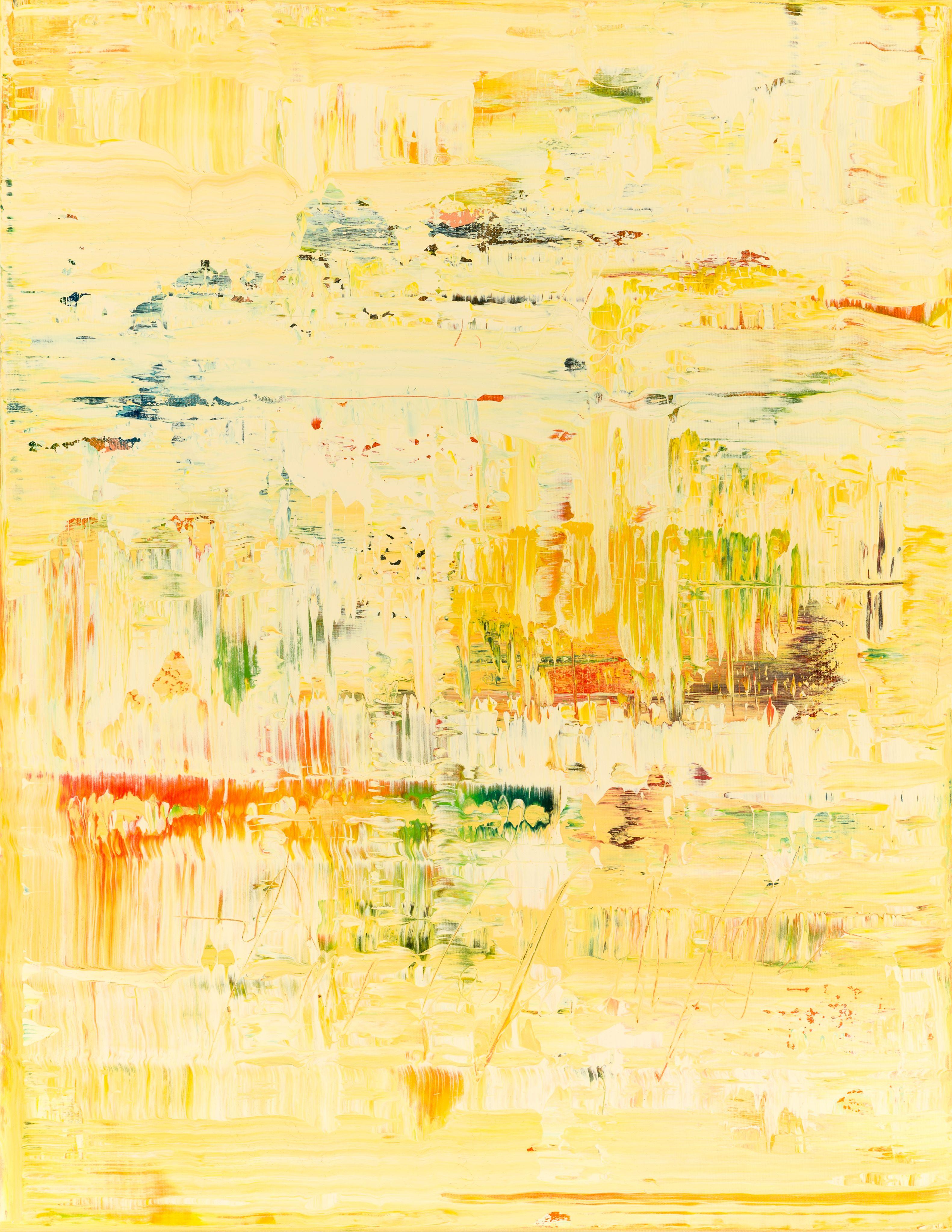Radek Smach Abstract Painting - Yellow abstract painting YP473, Painting, Acrylic on Canvas