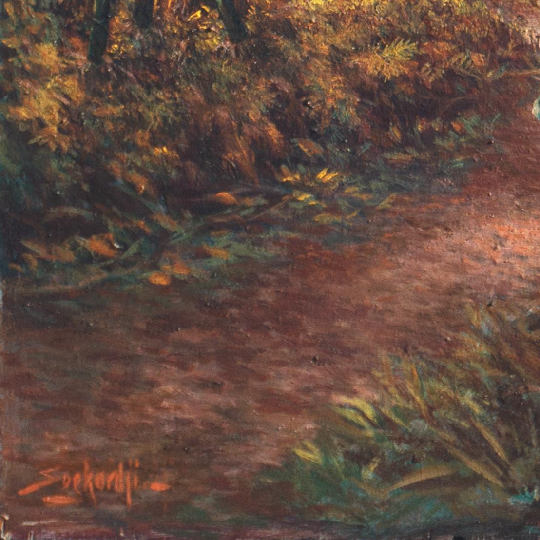 'Indonesian Landscape', Mooi Indië, Javanese, Djakarta - Painting by Raden Soekardji