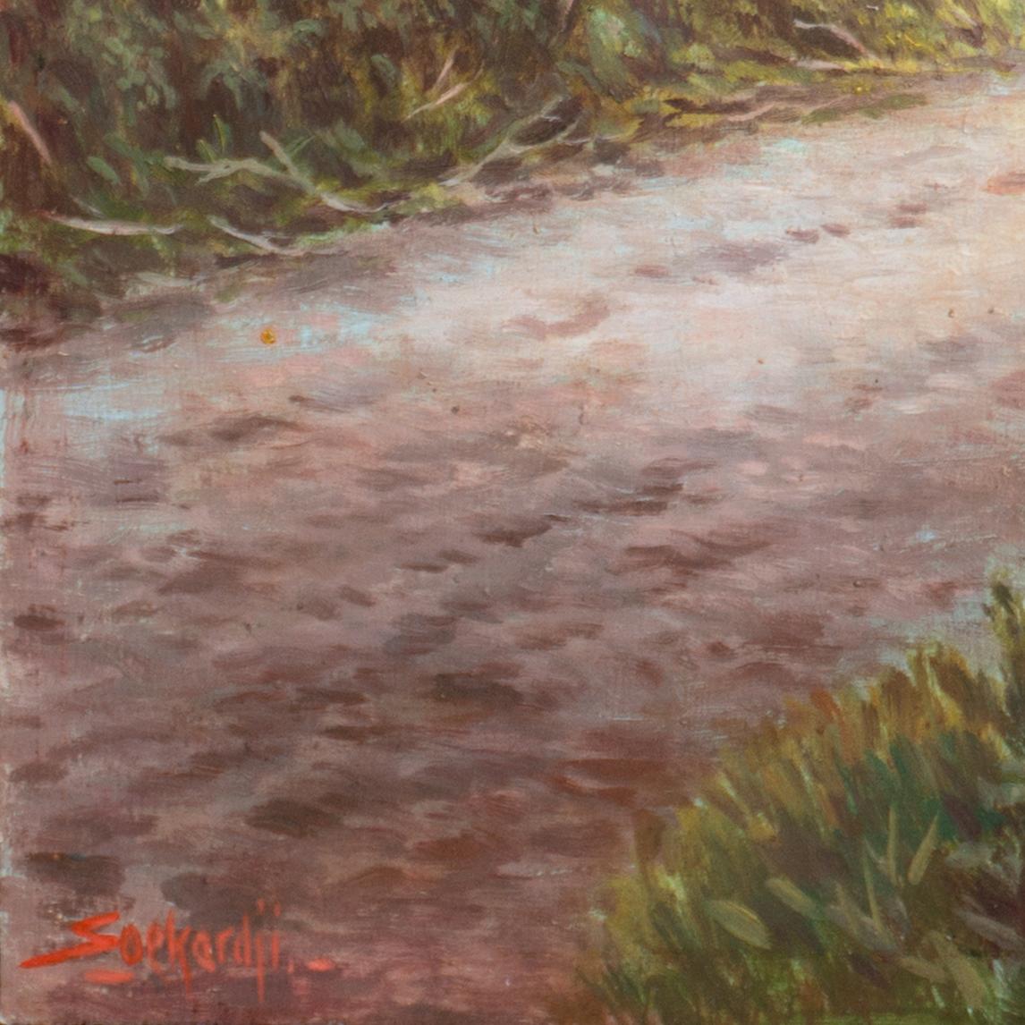 Paesaggio indonesiano, Mooi Indië, Giavanese, Djakarta, RMS Otranto - Painting di Raden Soekardji