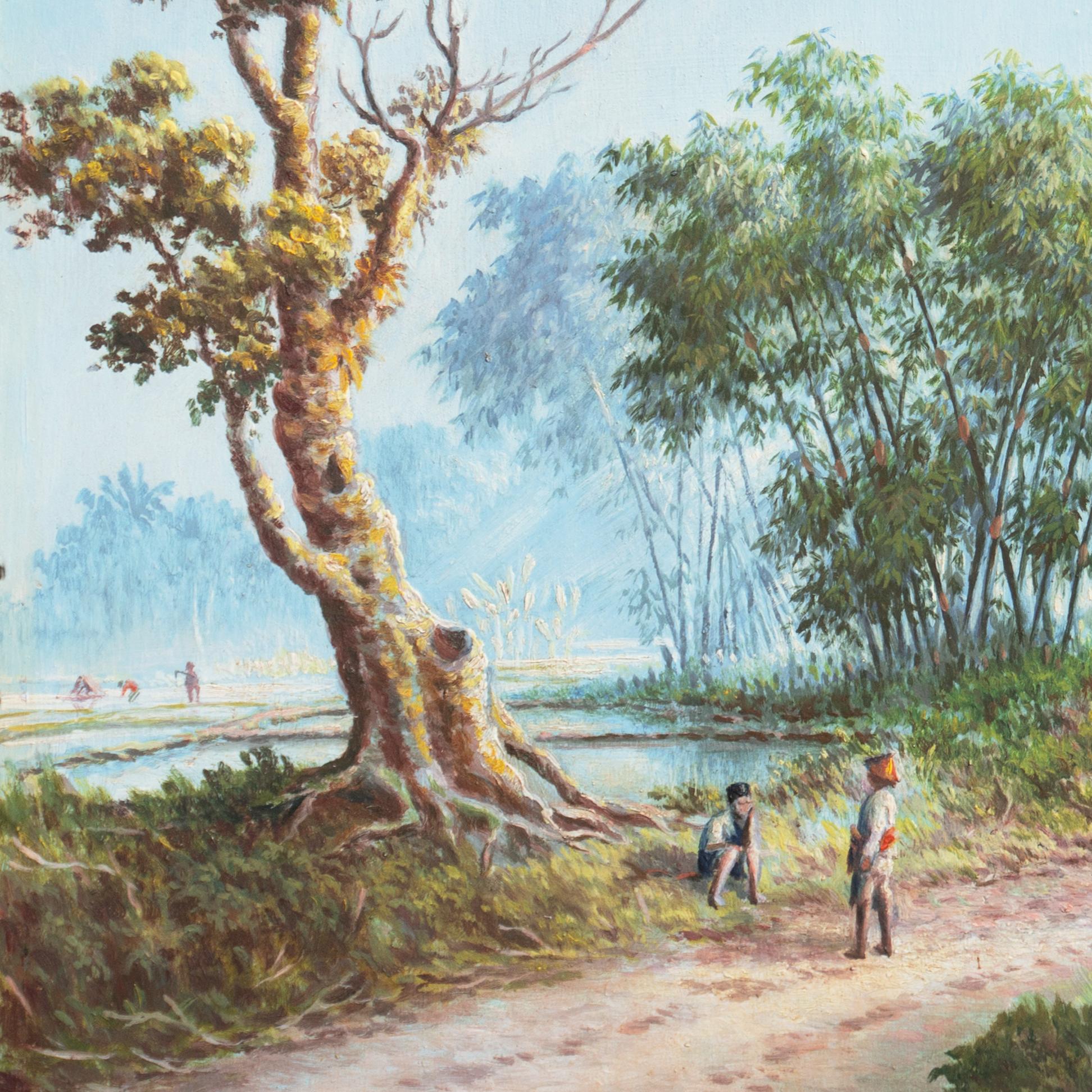 'Indonesian Landscape', Mooi Indië, Javanese, Djakarta, RMS Otranto For Sale 3