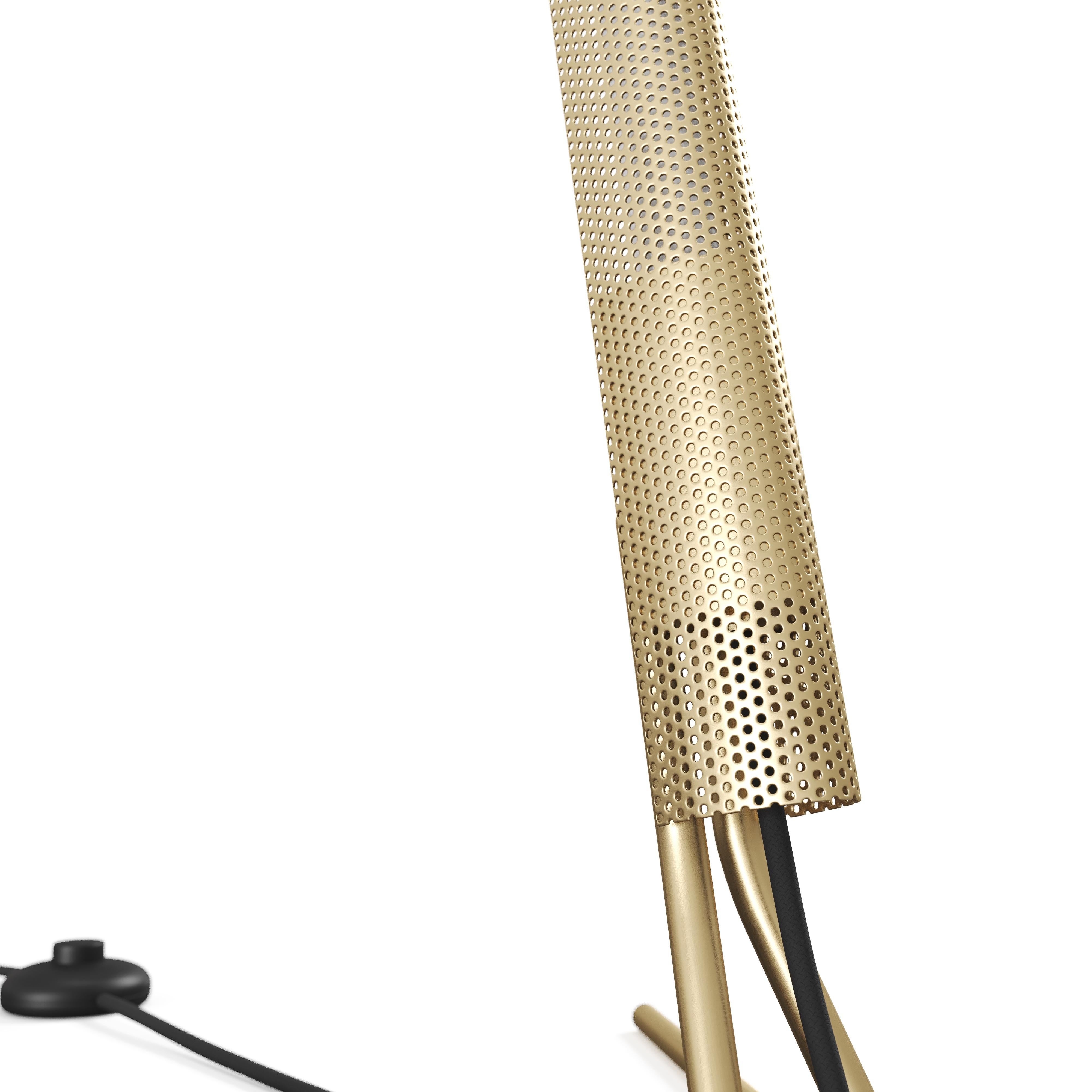 Powder-Coated Radent Floor Lamp in Brass, by NUAD For Sale