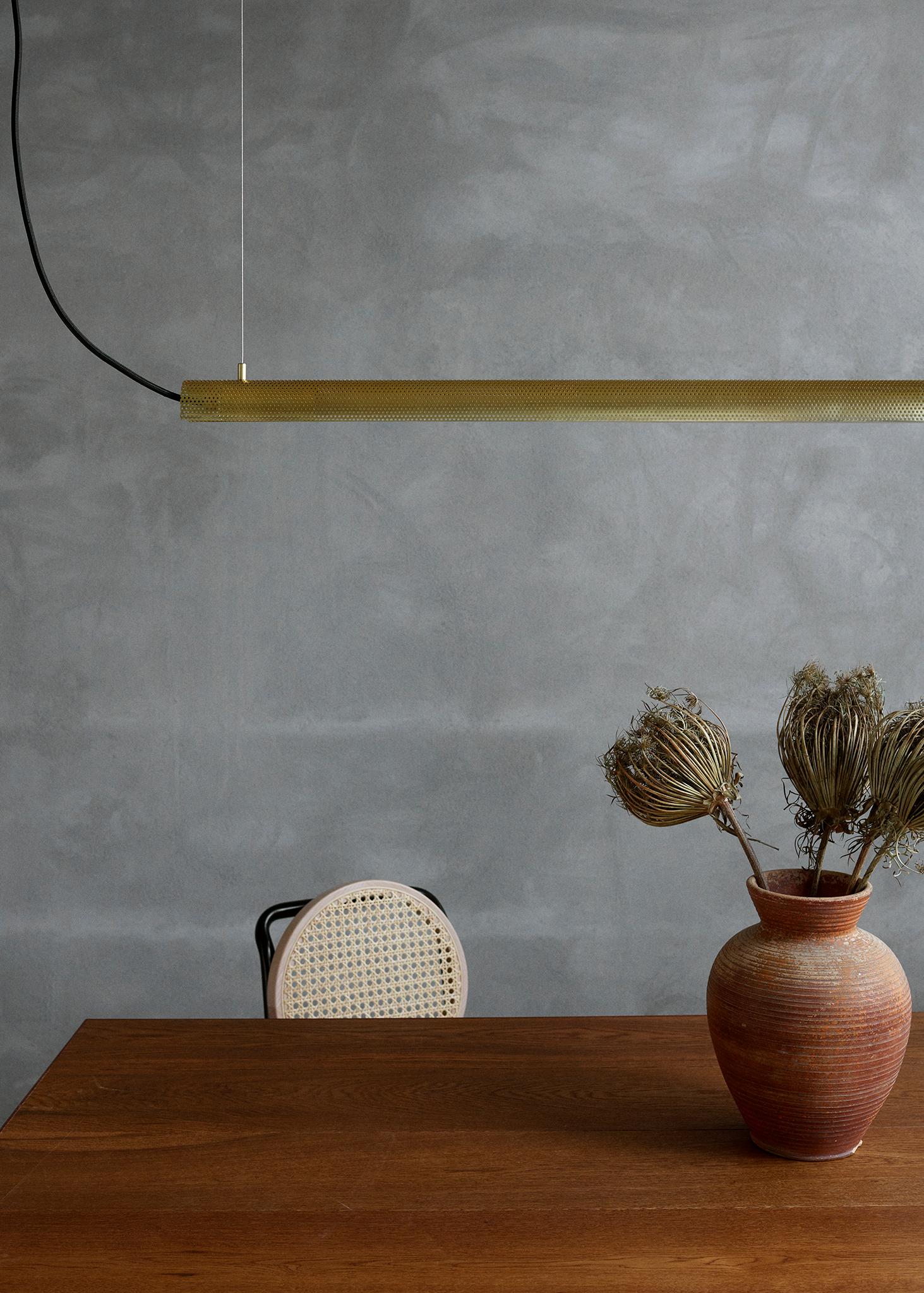 Plated Radent Pendant Lamp 700 mm in Brass - by NUAD For Sale