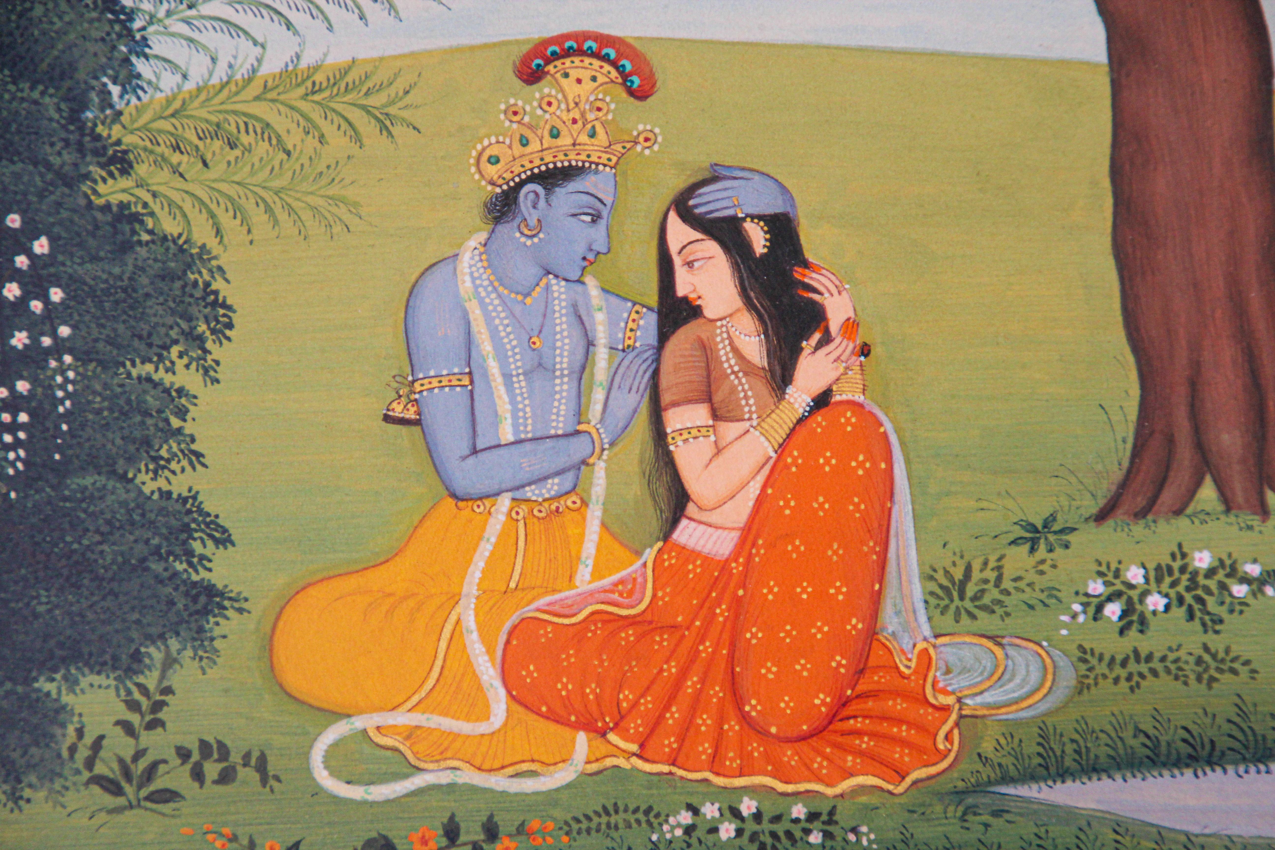 Radha and Krishna Framed Painting 9