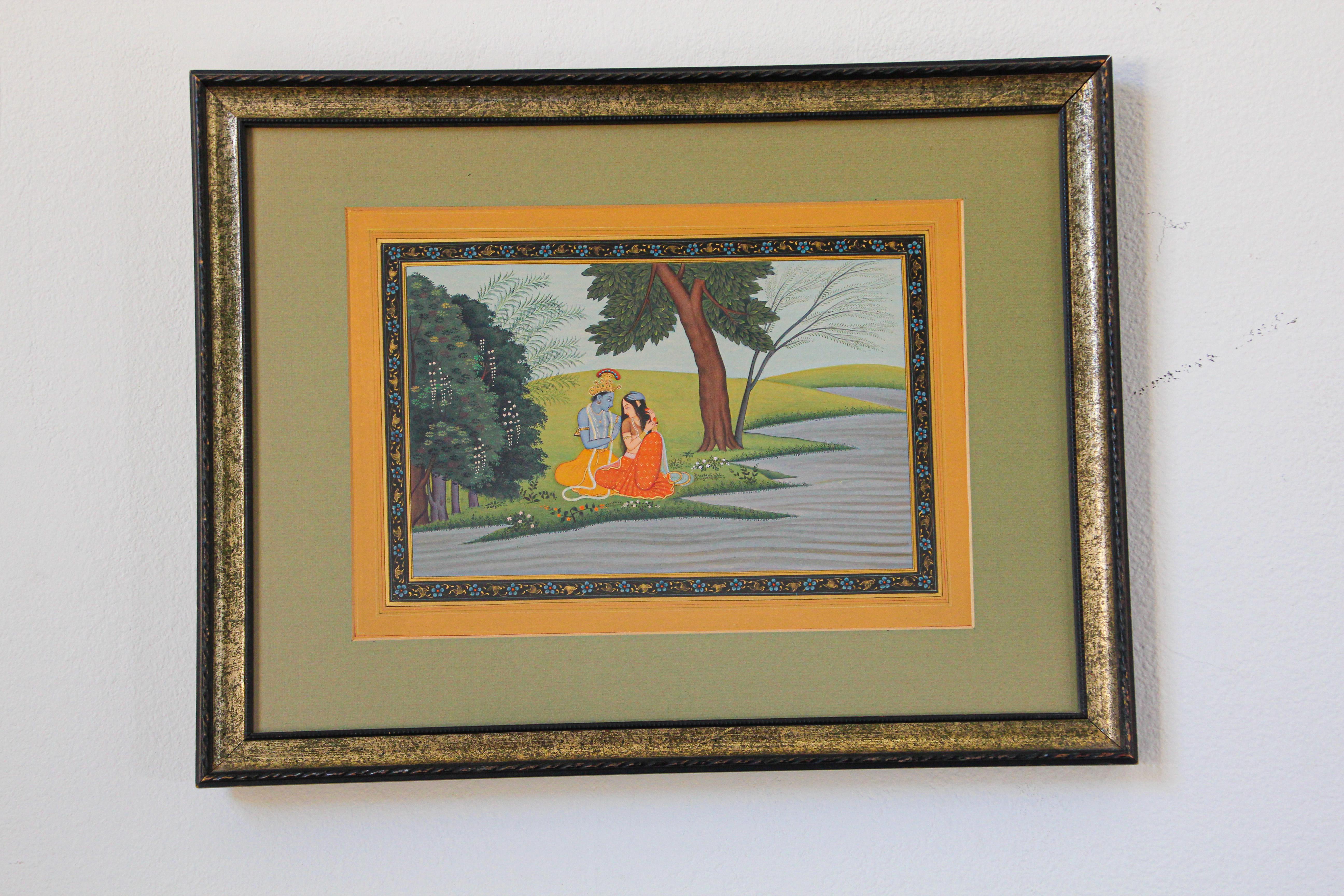 Indian Radha and Krishna Framed Painting