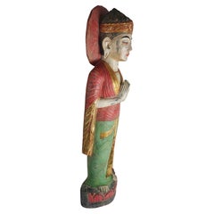 Radha Krishna Wood Carving of the Deity C1980