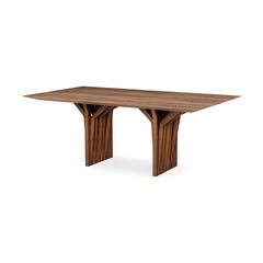 Dining Table with 118-Inch Walnut Veneer Top and Sculptural Root Base - Radi