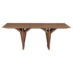 Dining Table with 118-Inch Walnut Veneer Top and Sculptural Root Base - Radi