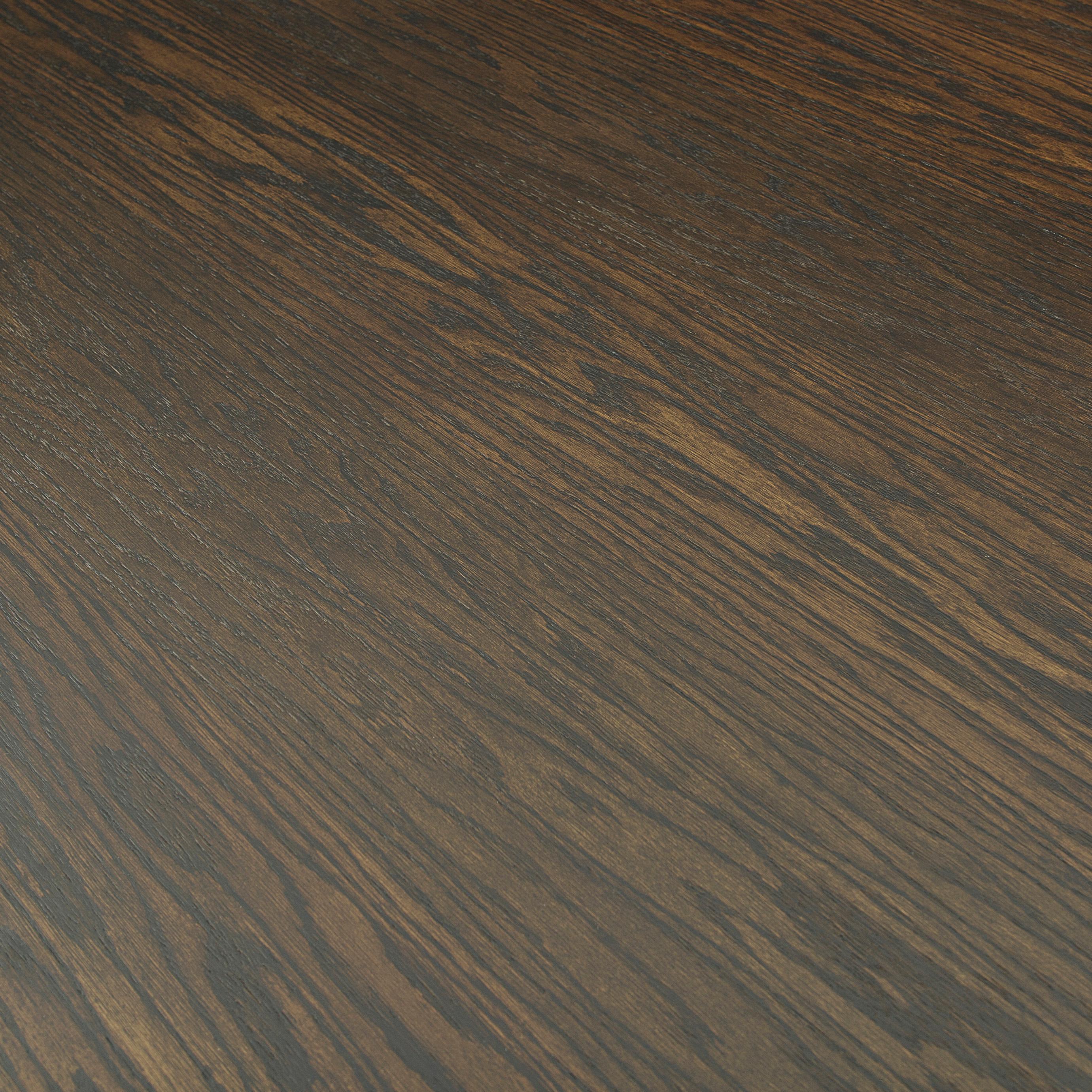 Placage Table de salle à manger en Oak Oak avec base noire sculpturale et plateau de 98 pouces - Radi Line en vente