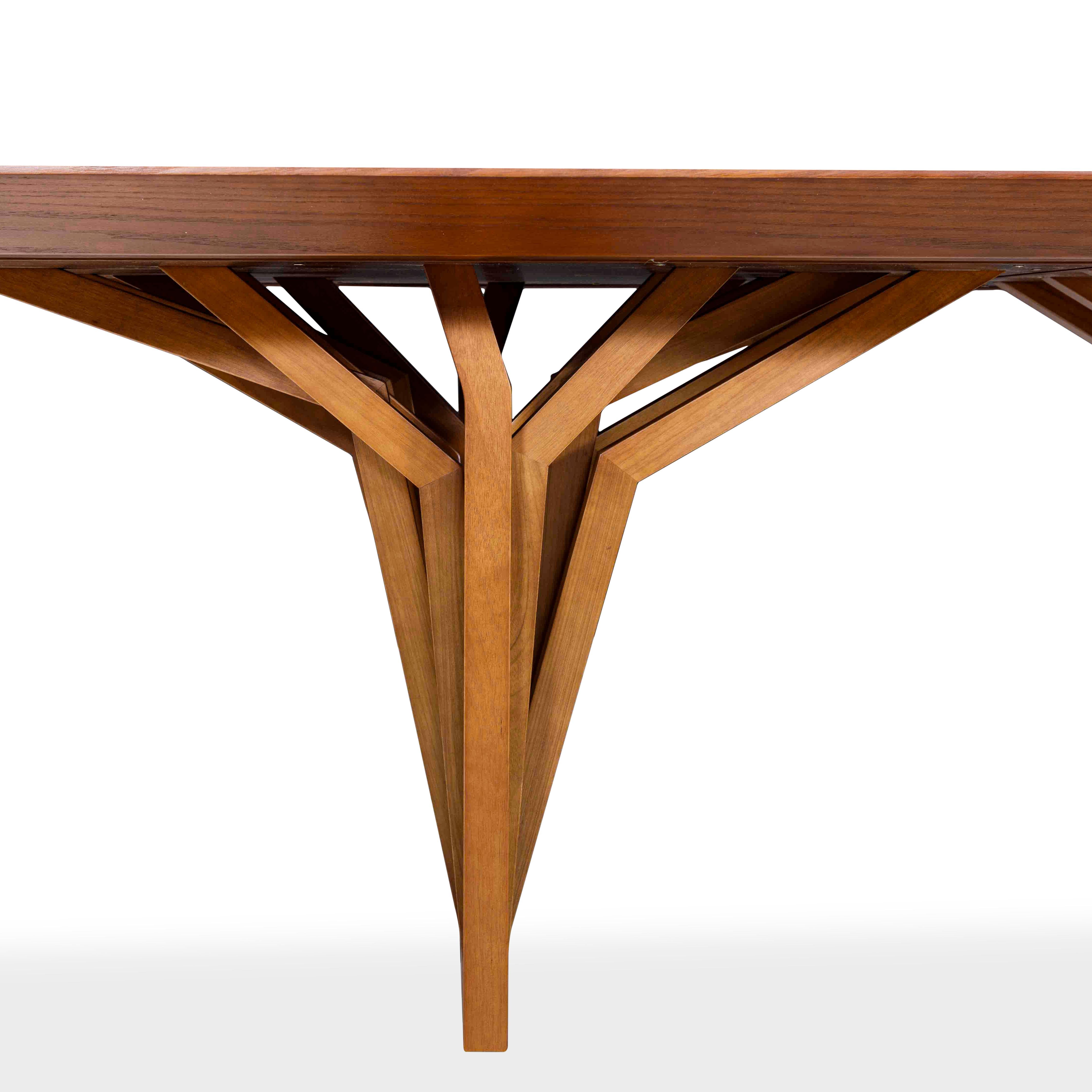 Radi Dining Table with Almond Oak Wood Veneered Table Top 98'' In New Condition For Sale In Miami, FL