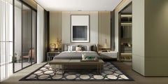 RADIAL Hand Tufted Modern Geometric Silk Rug in Ivory Colour By Hands