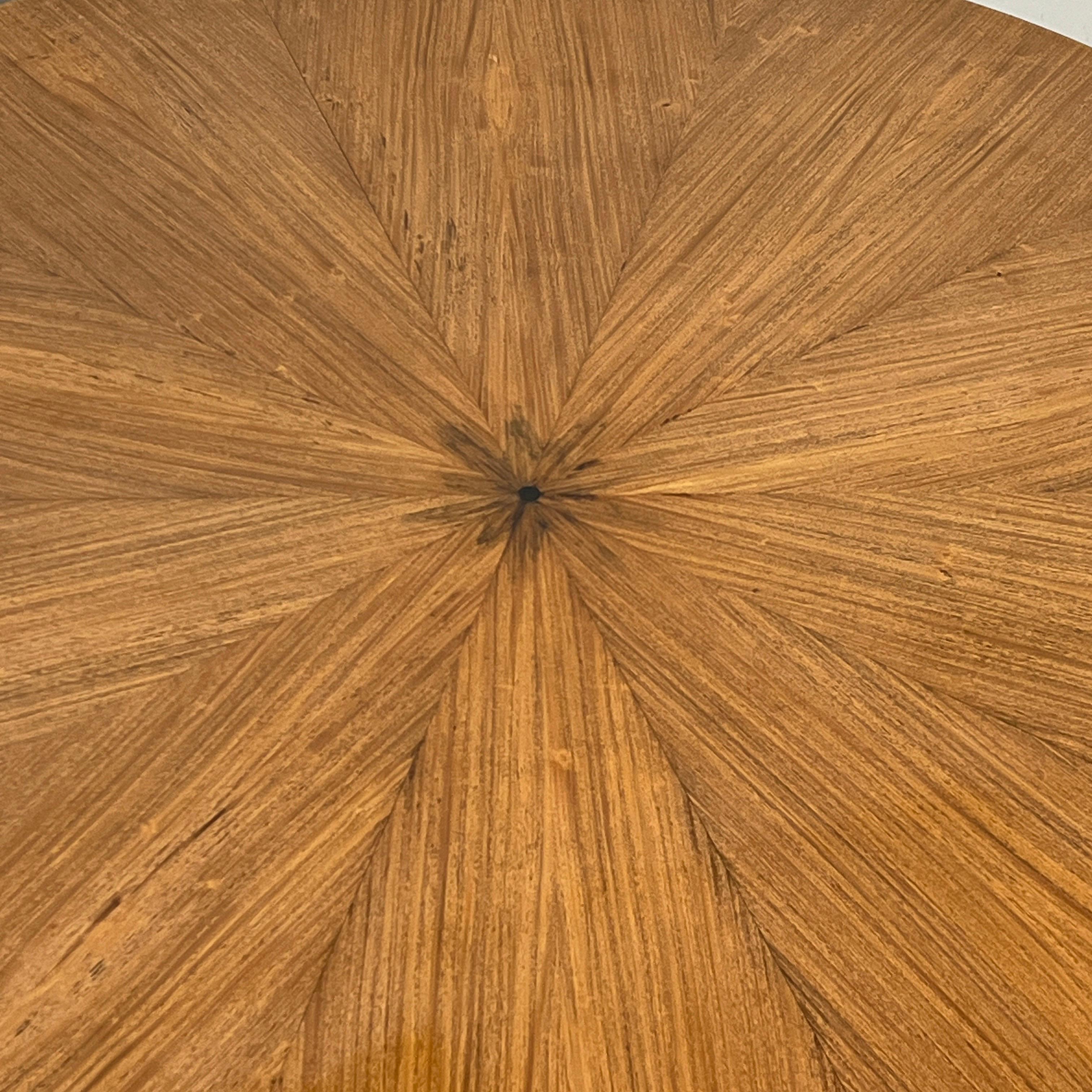 North American Radial Mahogany Expandable Dining Table in Manner of Karl Springer, Ca. 1970s