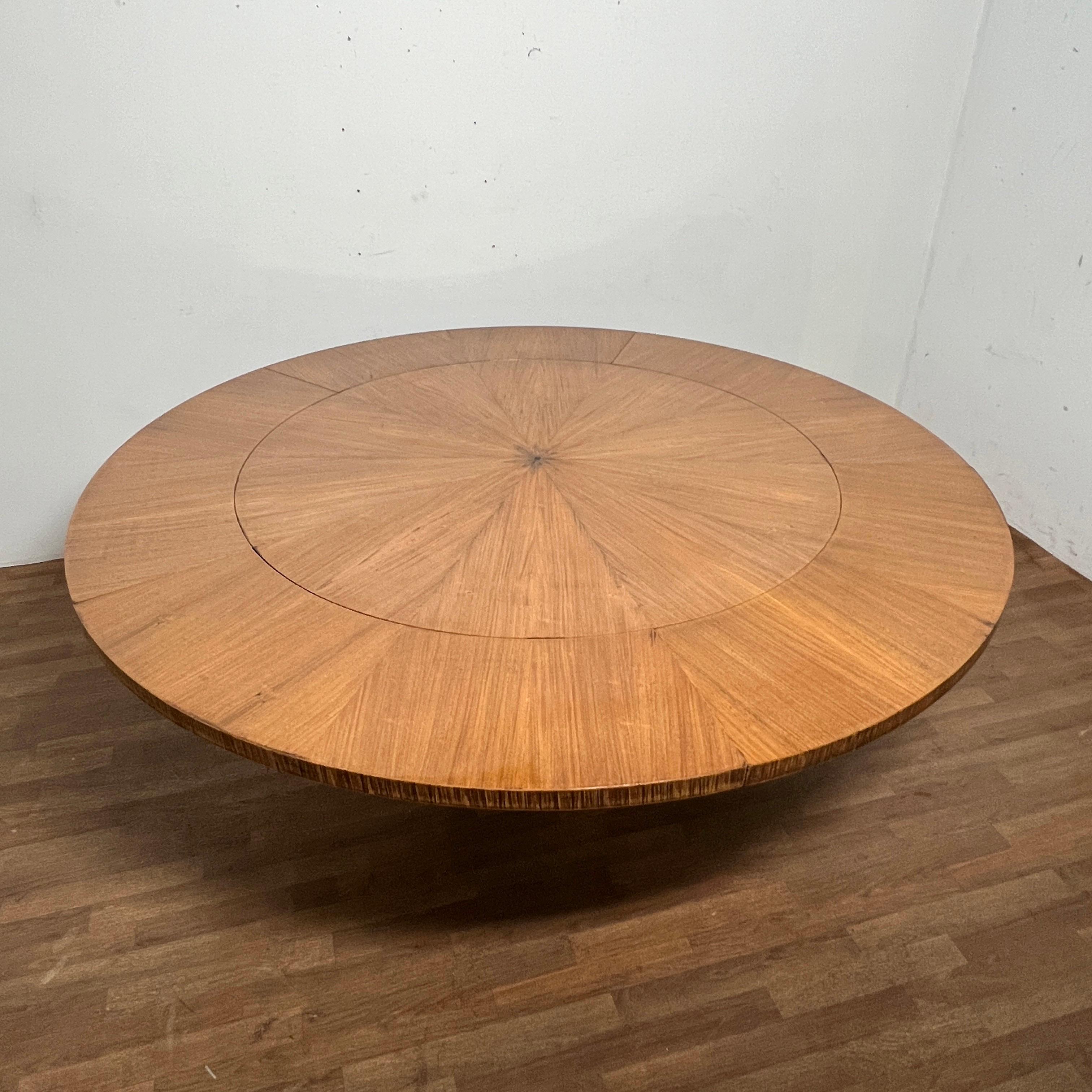 Radial Mahogany Expandable Dining Table in Manner of Karl Springer, Ca. 1970s 1