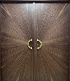 Walnuss Doppeleingangstür Radial Sunburst