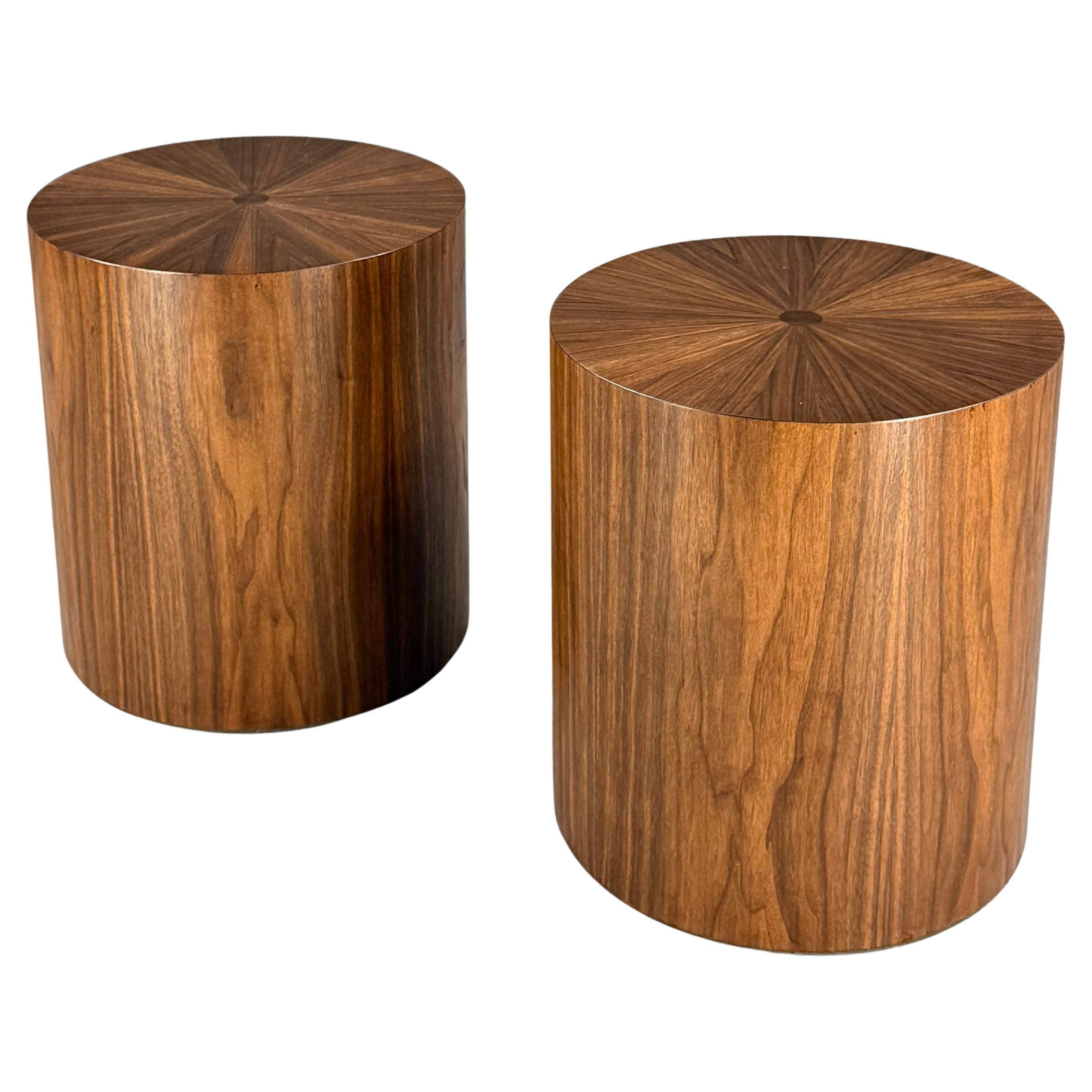 Radial Walnut End Table Base by Aaron Saxton, Unique 18-inch Design