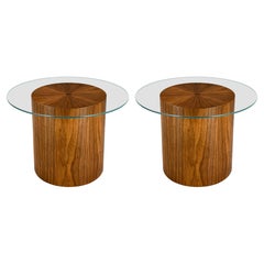 Radialer Tischfuß aus Nussbaumholz von Aaron Saxton, einzigartiges 18-Zoll-Design